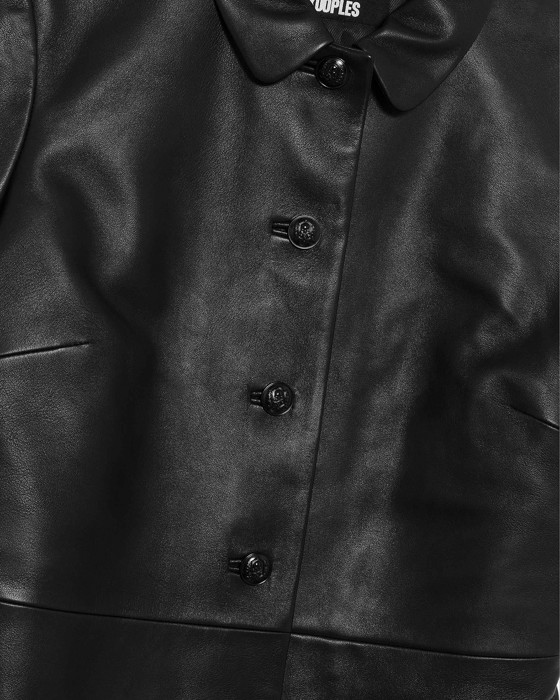 Short black leather dress
