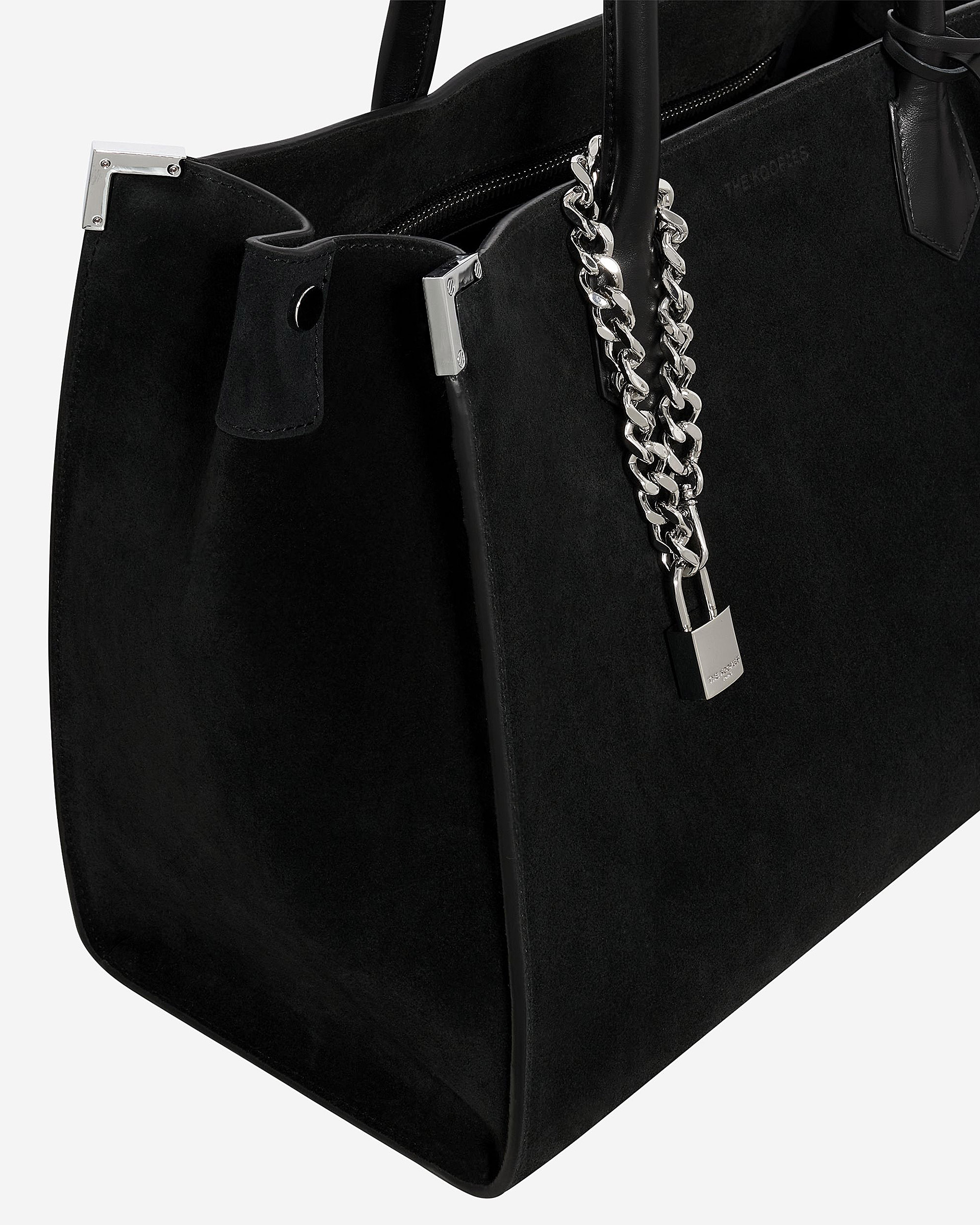 Ming L tote bag in black suede