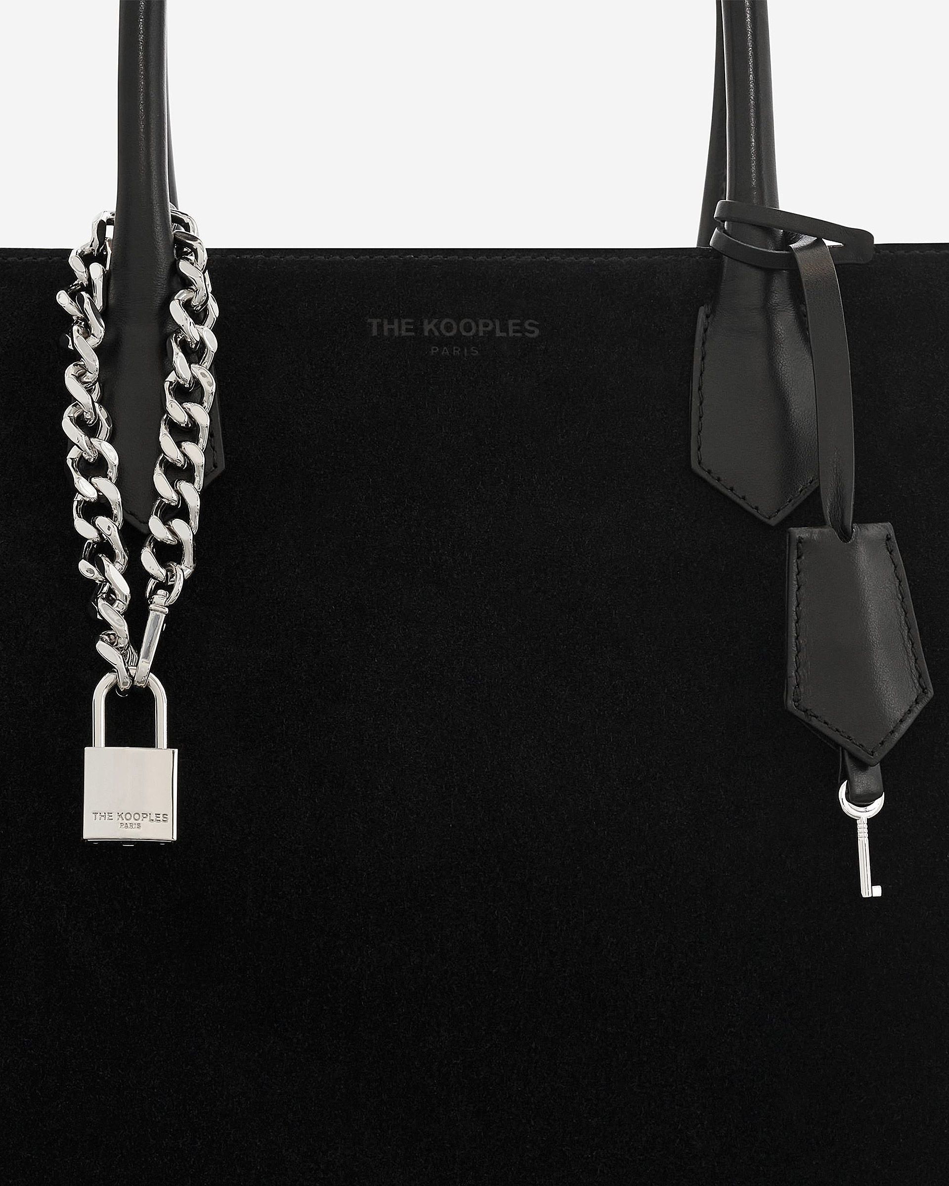 Ming L tote bag in black suede