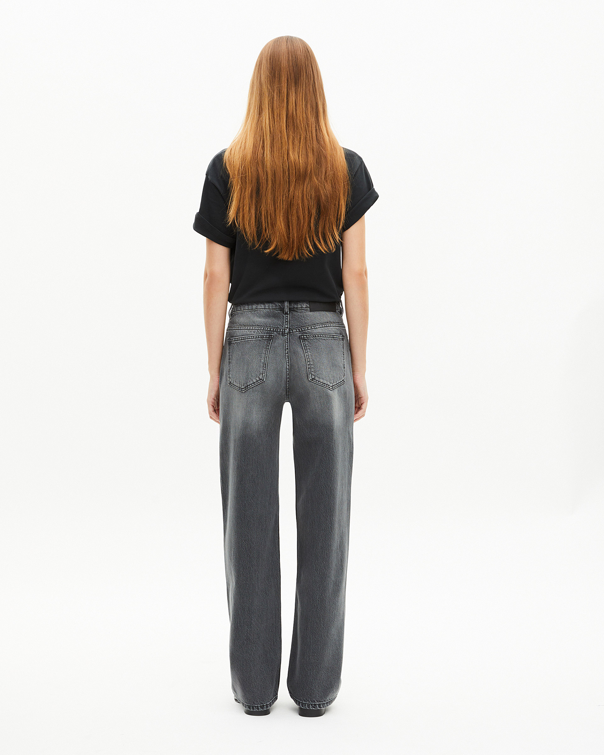 Black wide-leg jeans