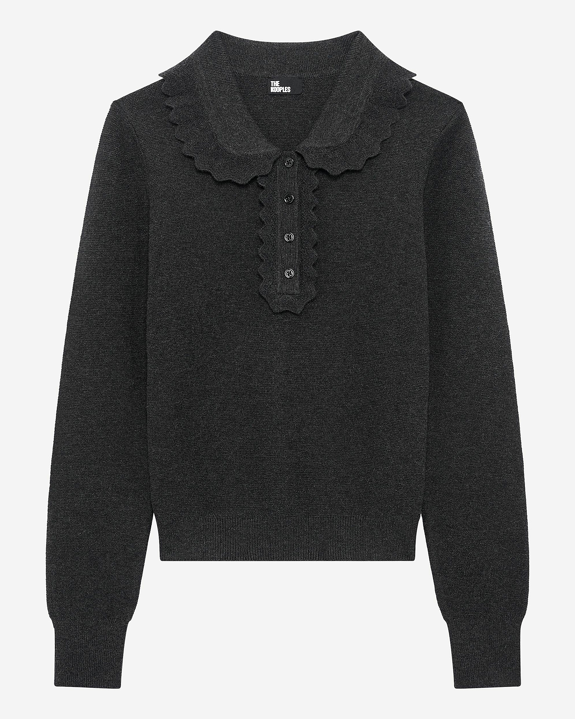 Black cowl-neck sweater