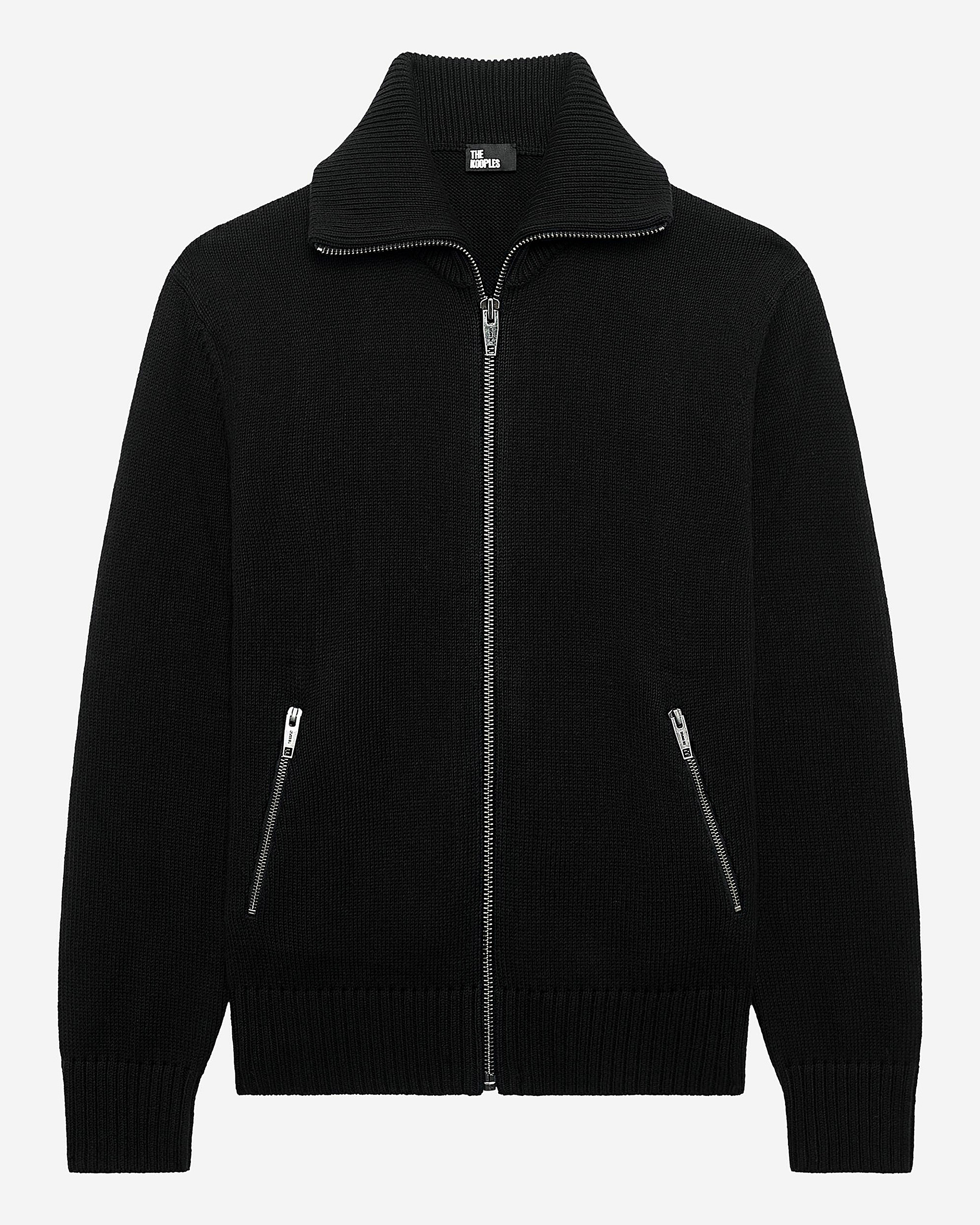 Black zip-up cardigan
