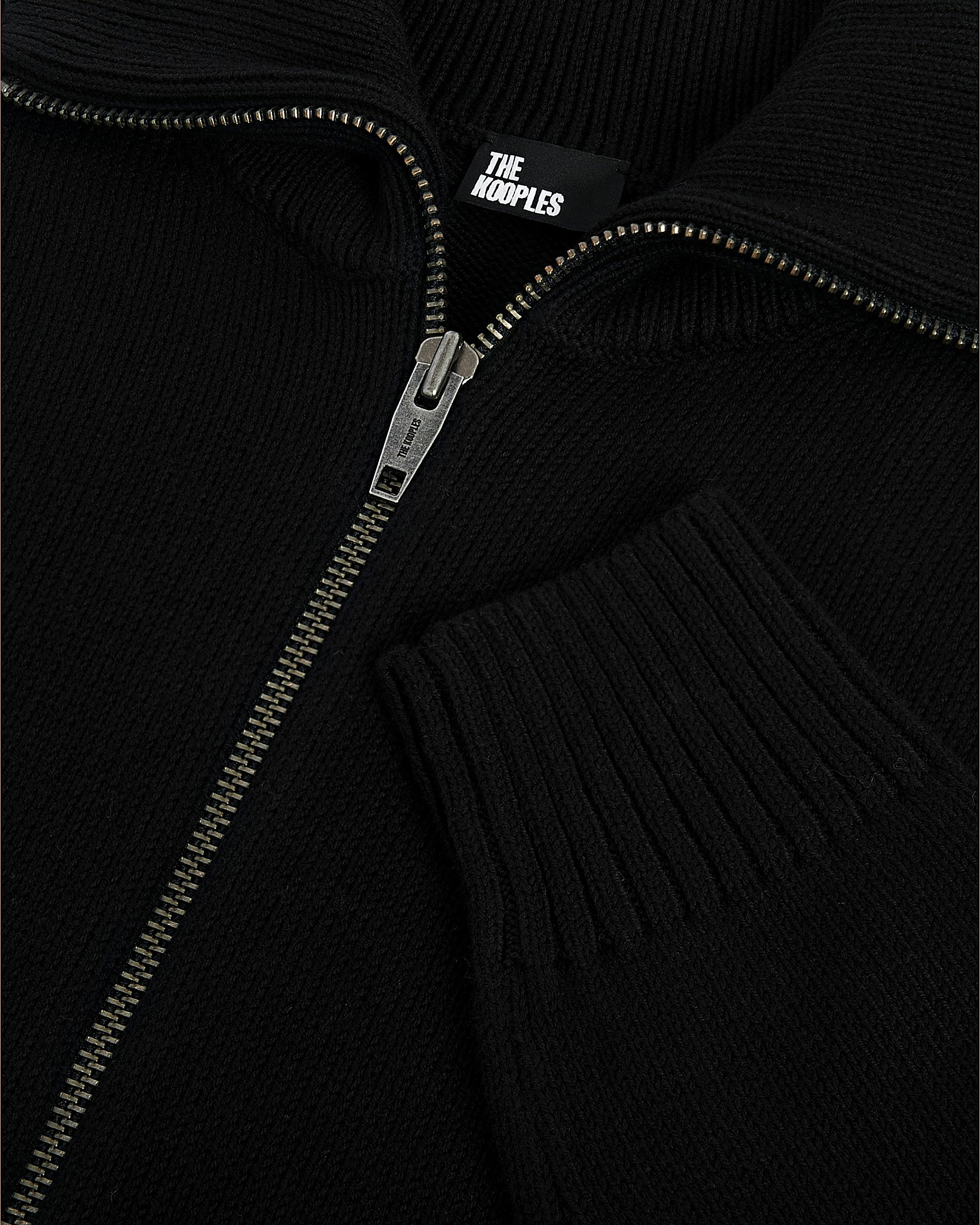 Black zip-up cardigan