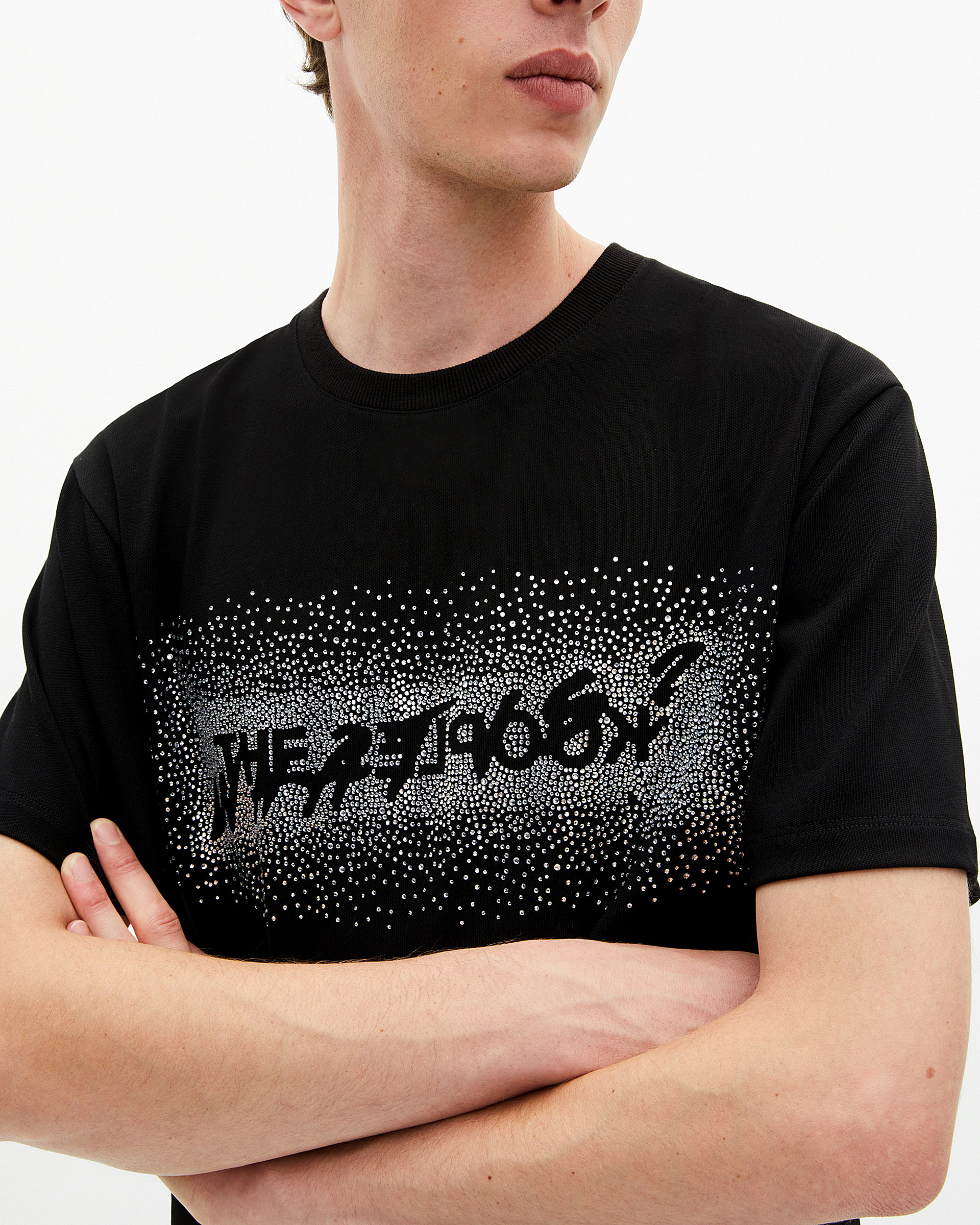 What is black rhinestone T-shirt