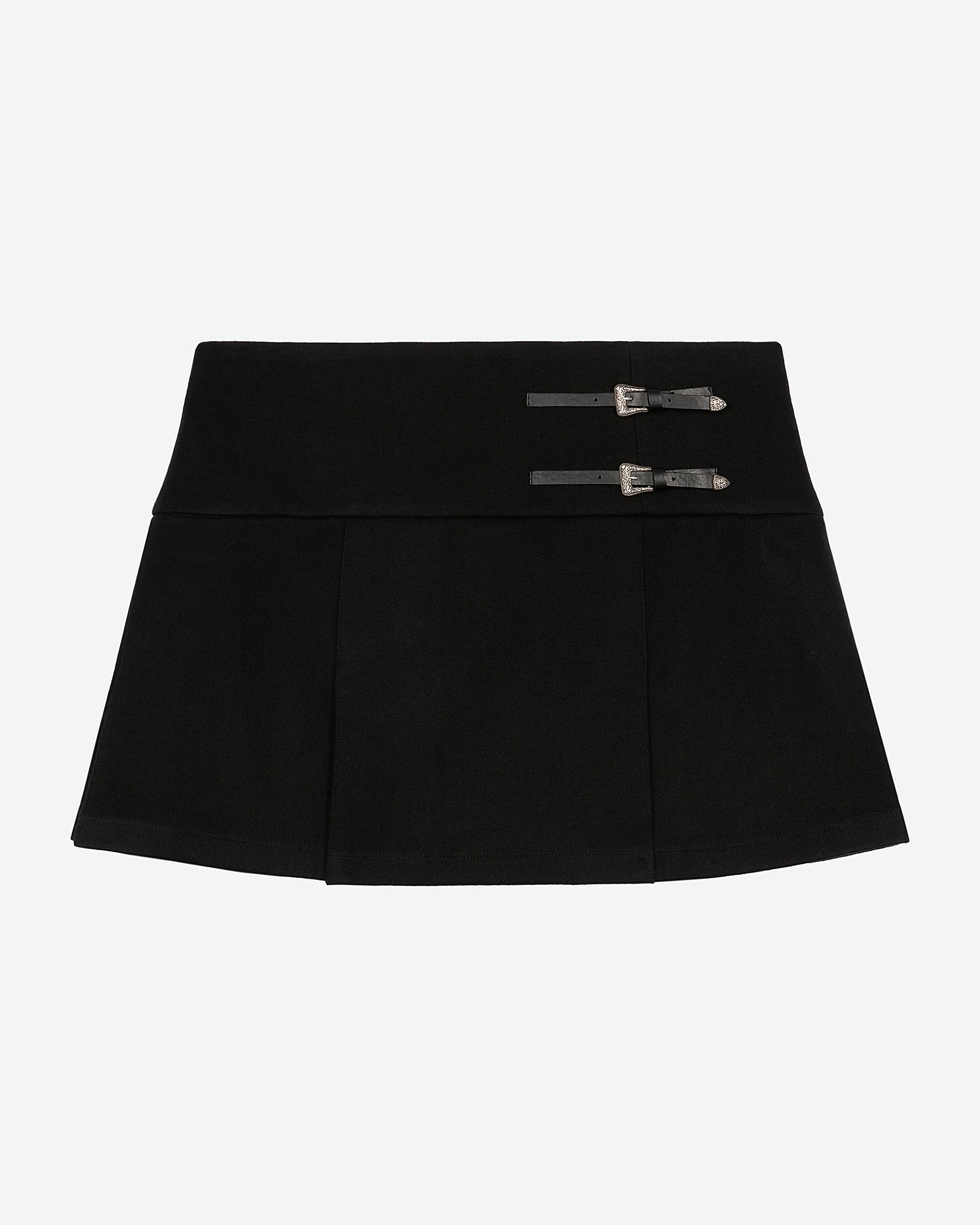 Wrap skirt with short black western buckles