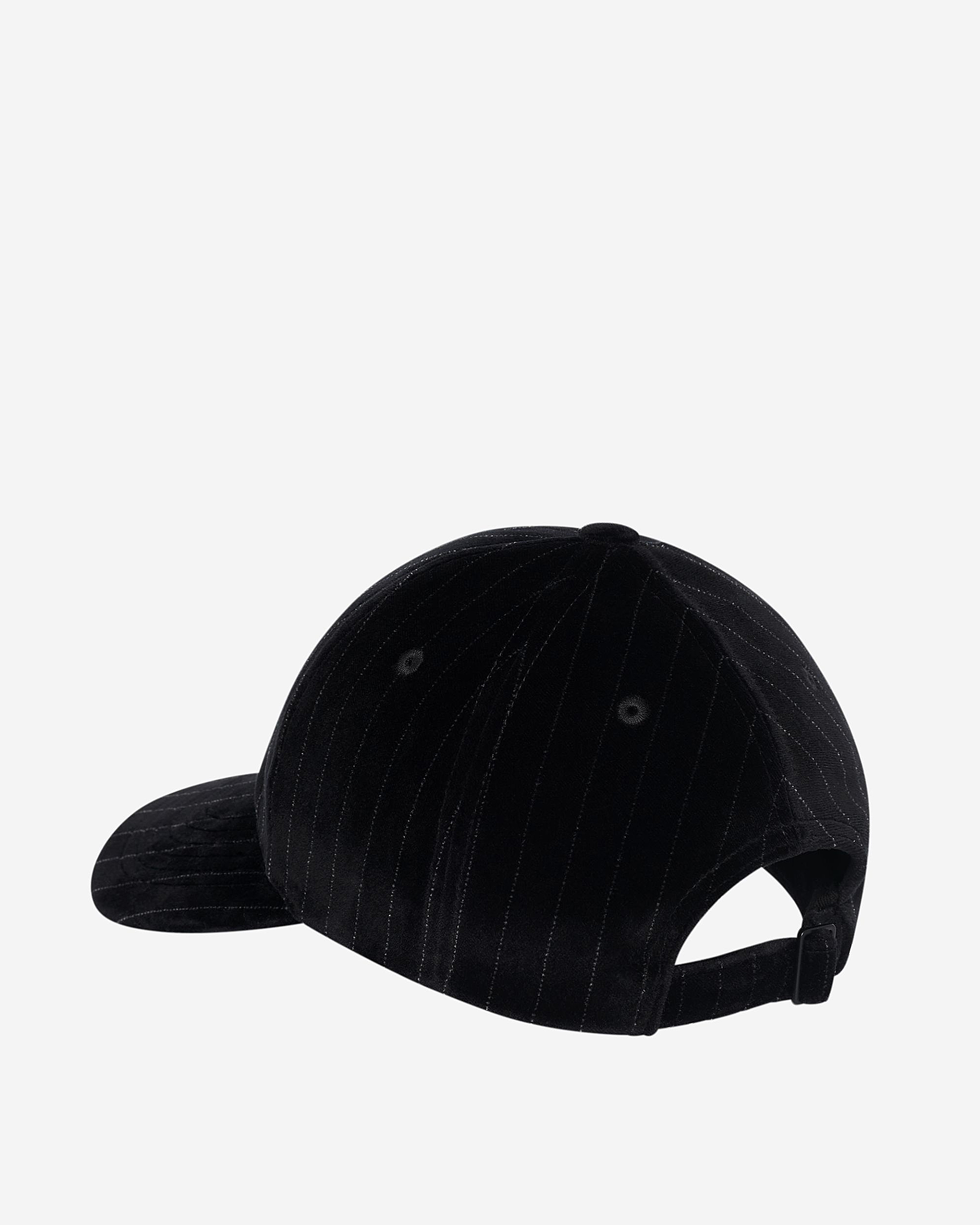 White velvet cap with fine stripes