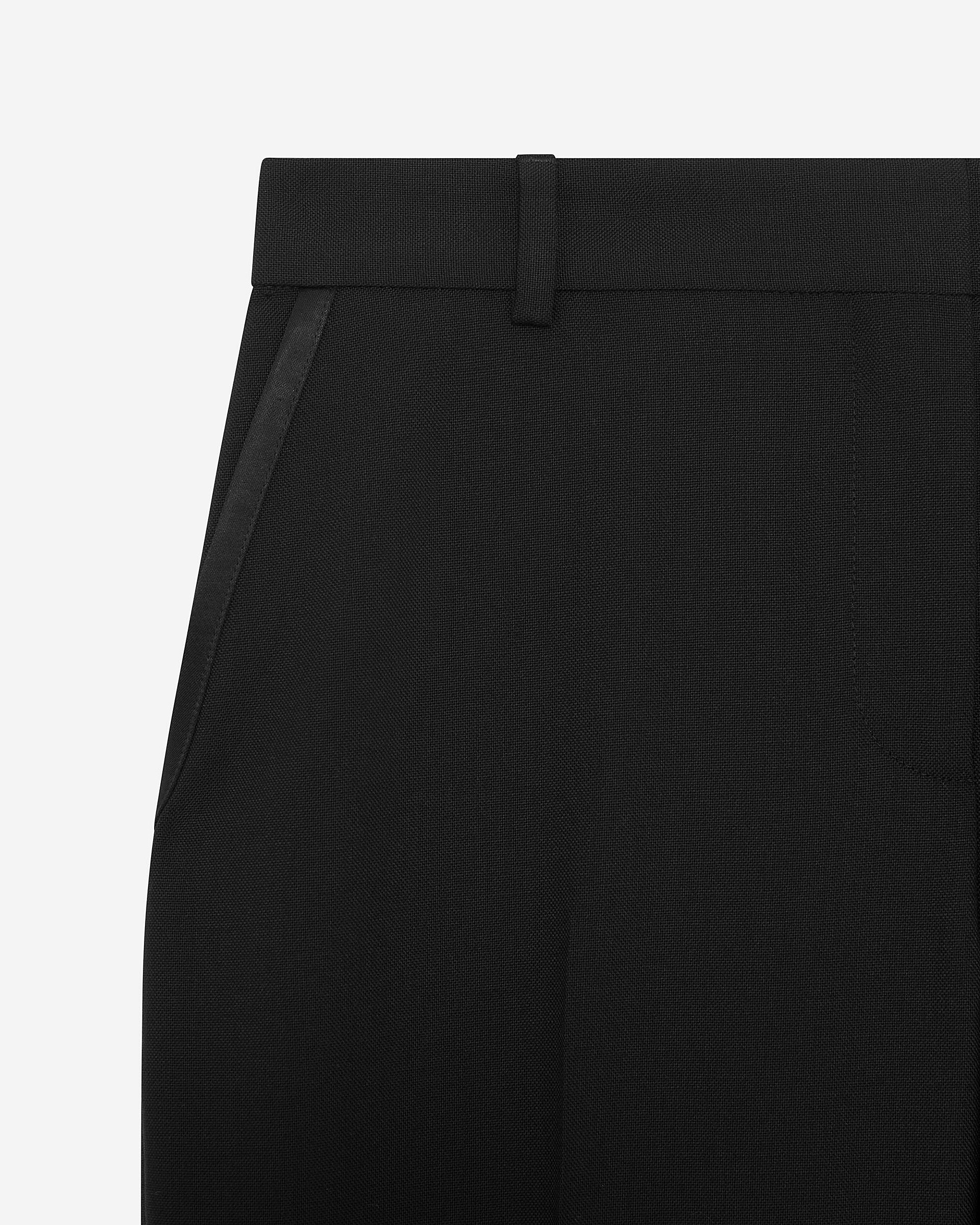 Wide-leg pants with black satin details