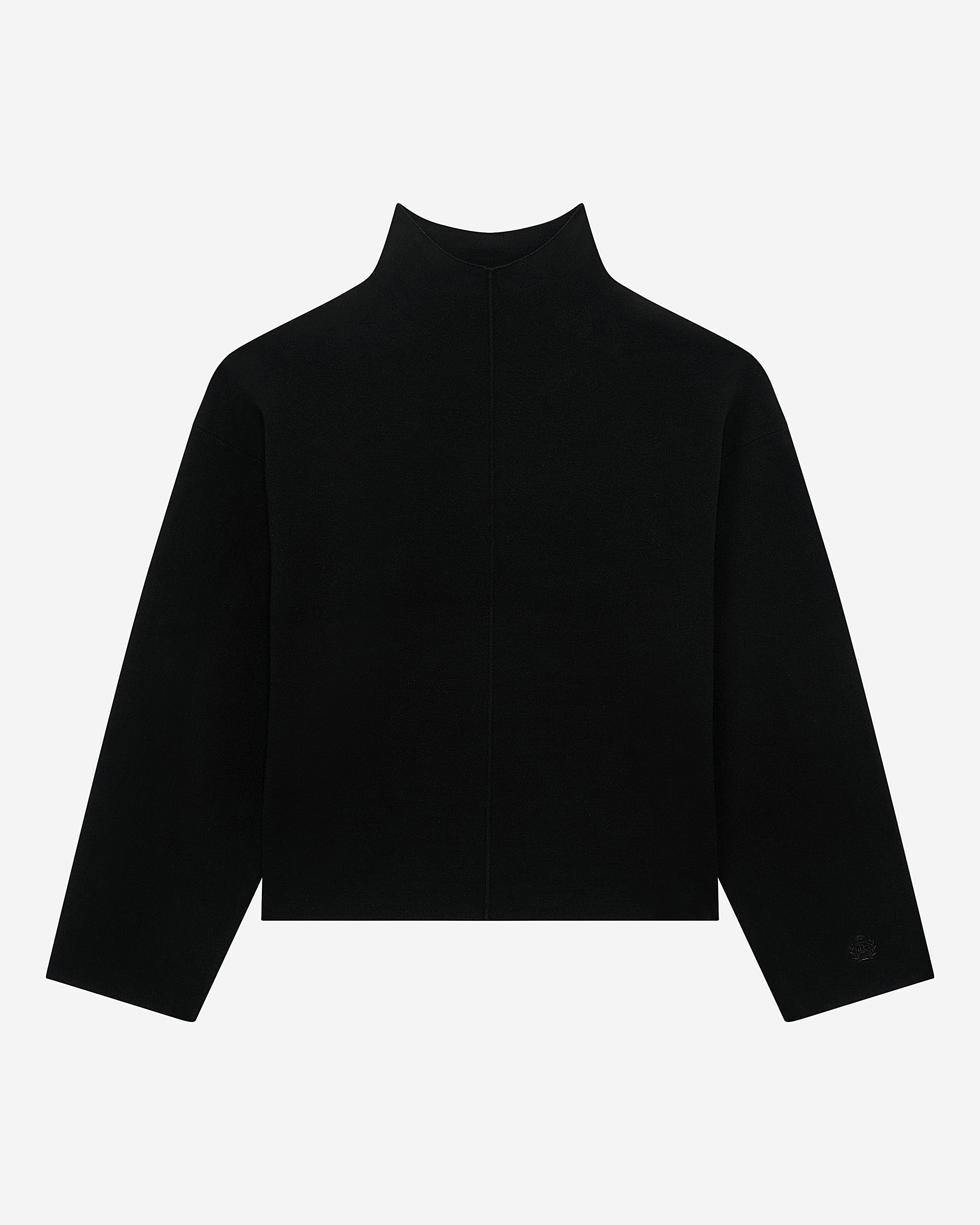 Black mock-neck sweater