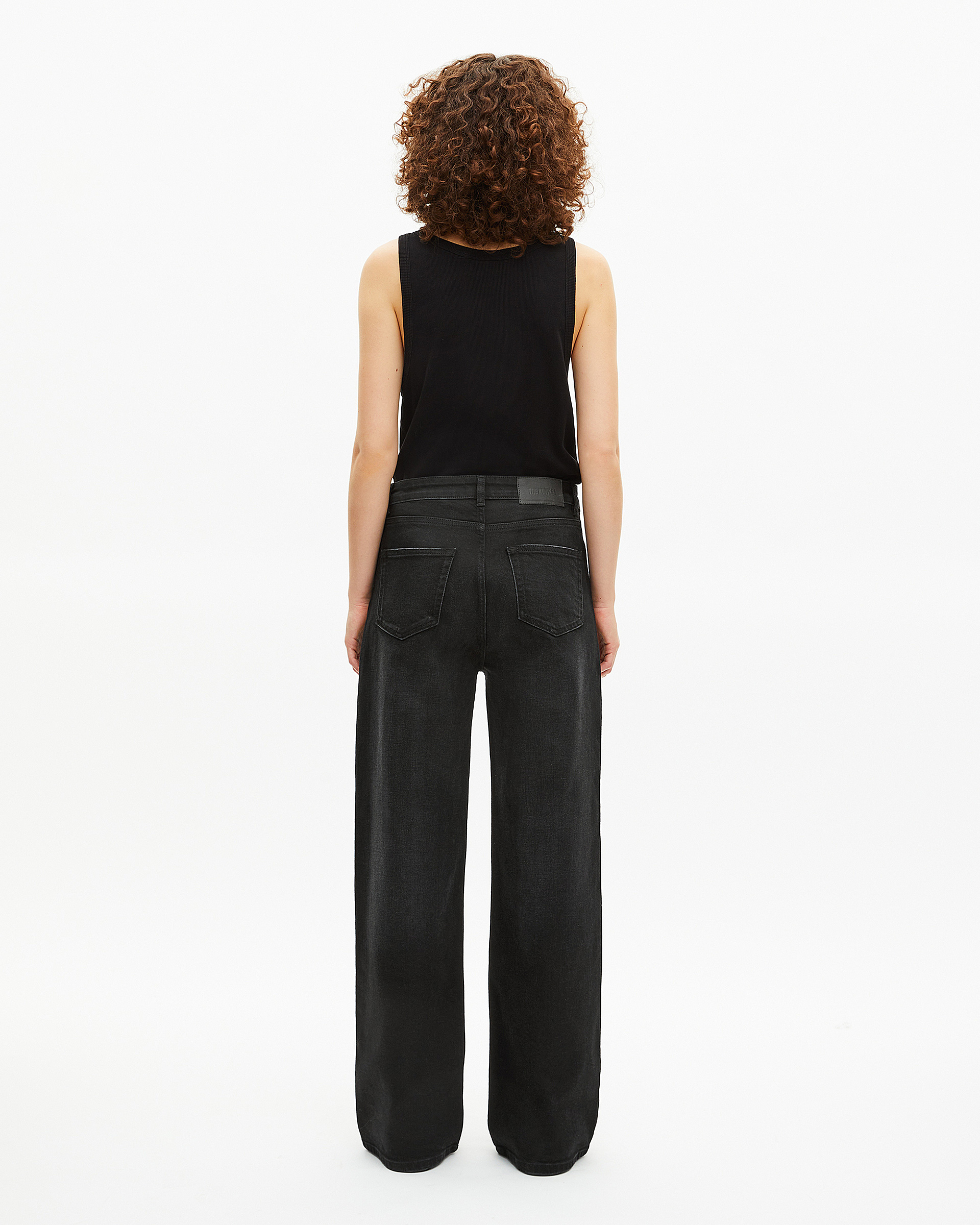 Black wide-leg jeans