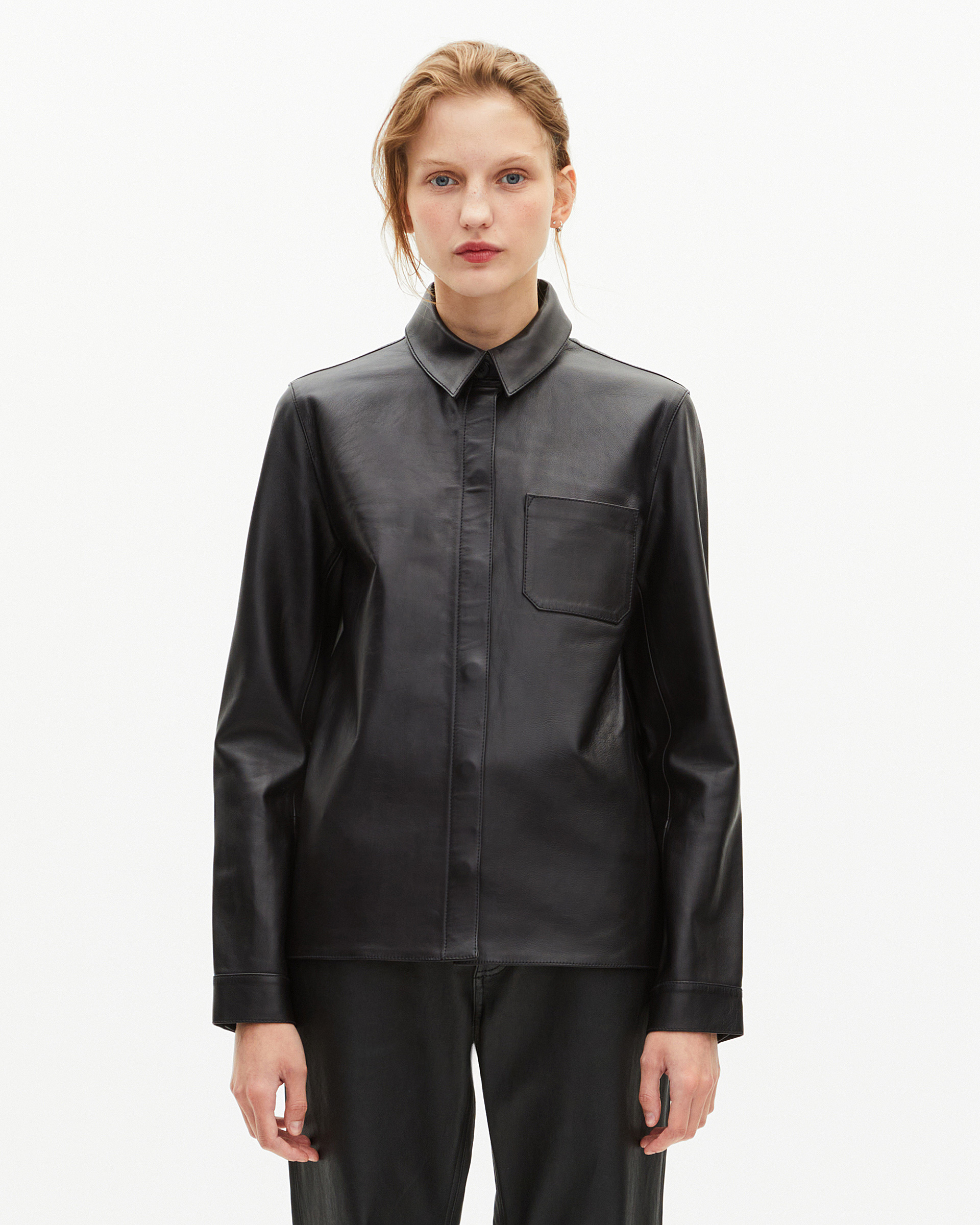 Black leather shirt