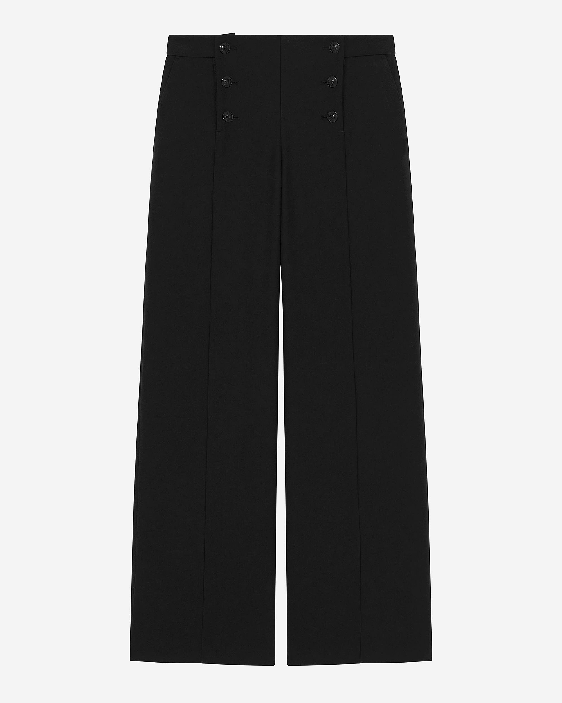 Straight-leg pants with black bridge