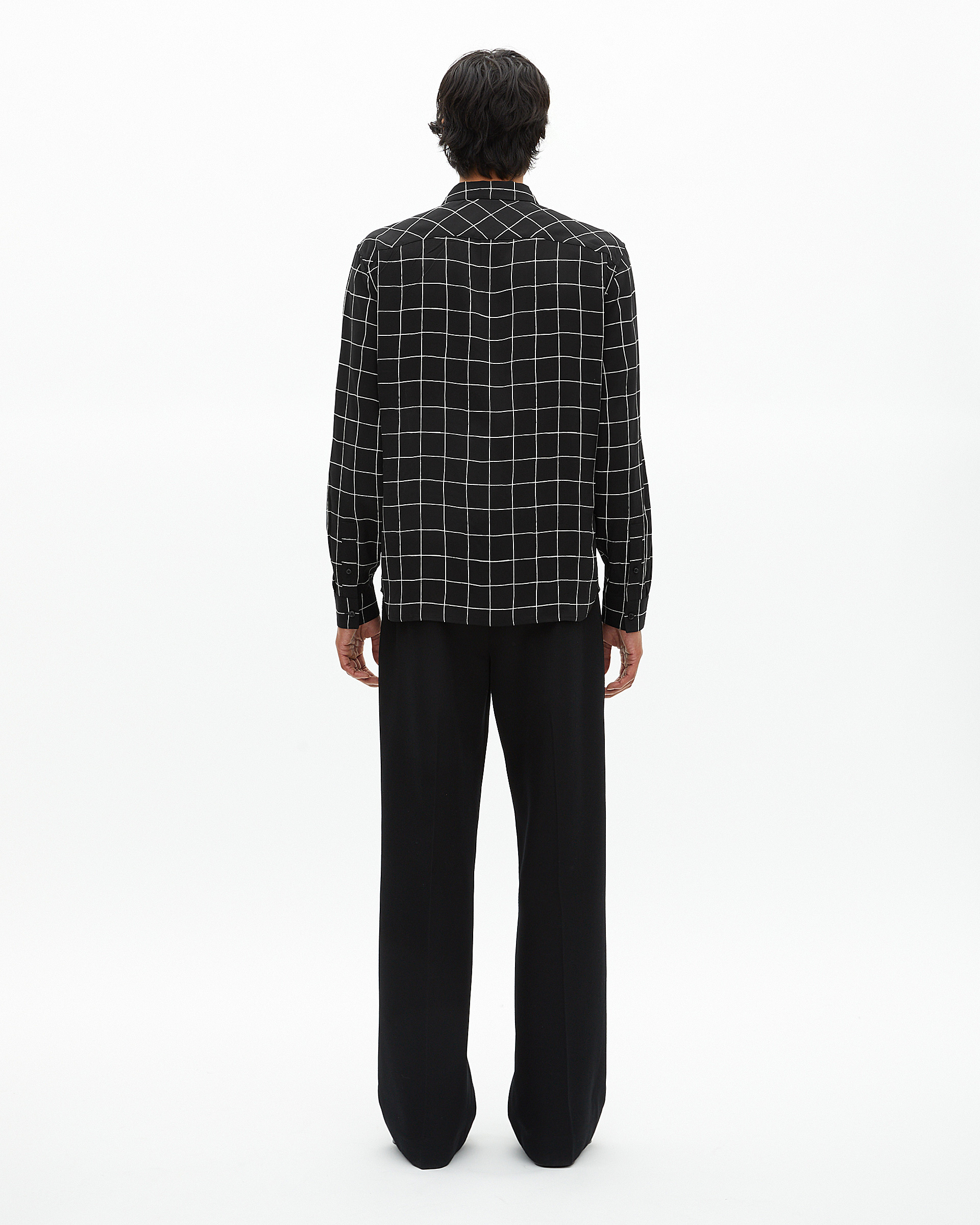 Black plaid shirt