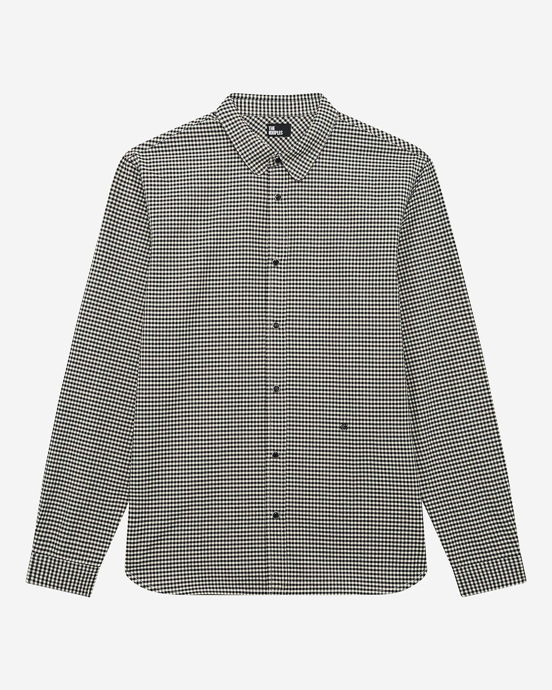 White and black checkered shirt