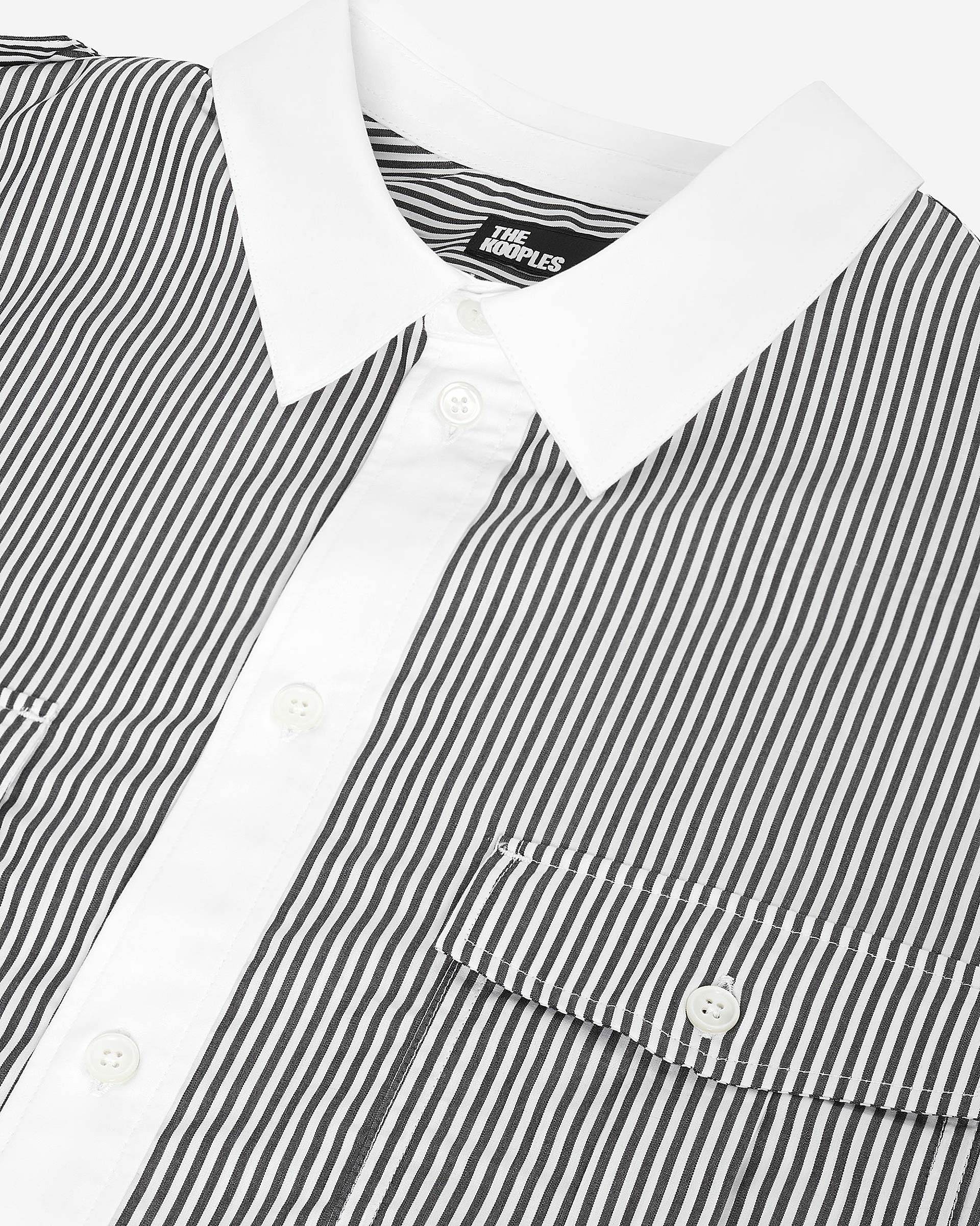 White and black pinstripe shirt