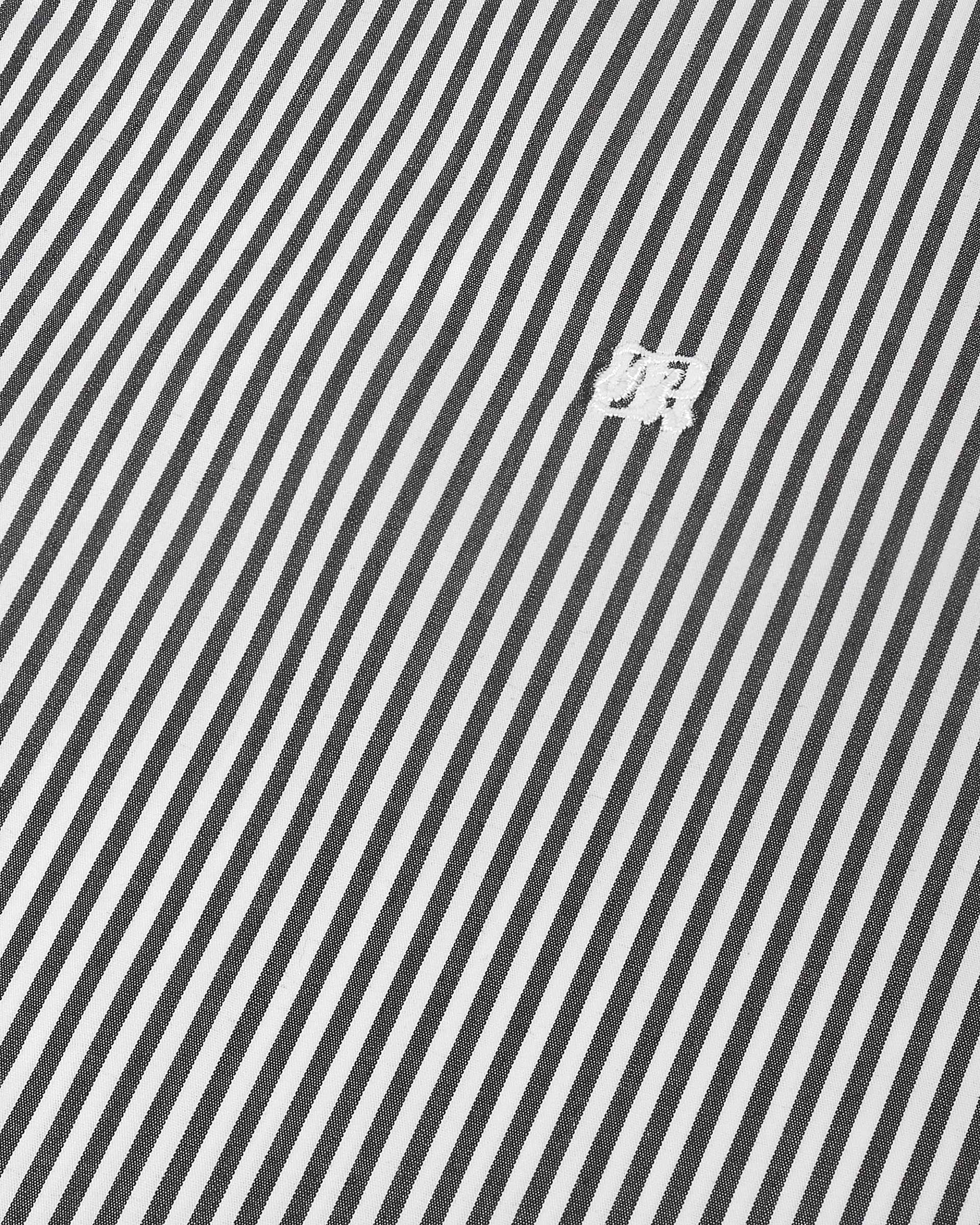 White and black pinstripe shirt