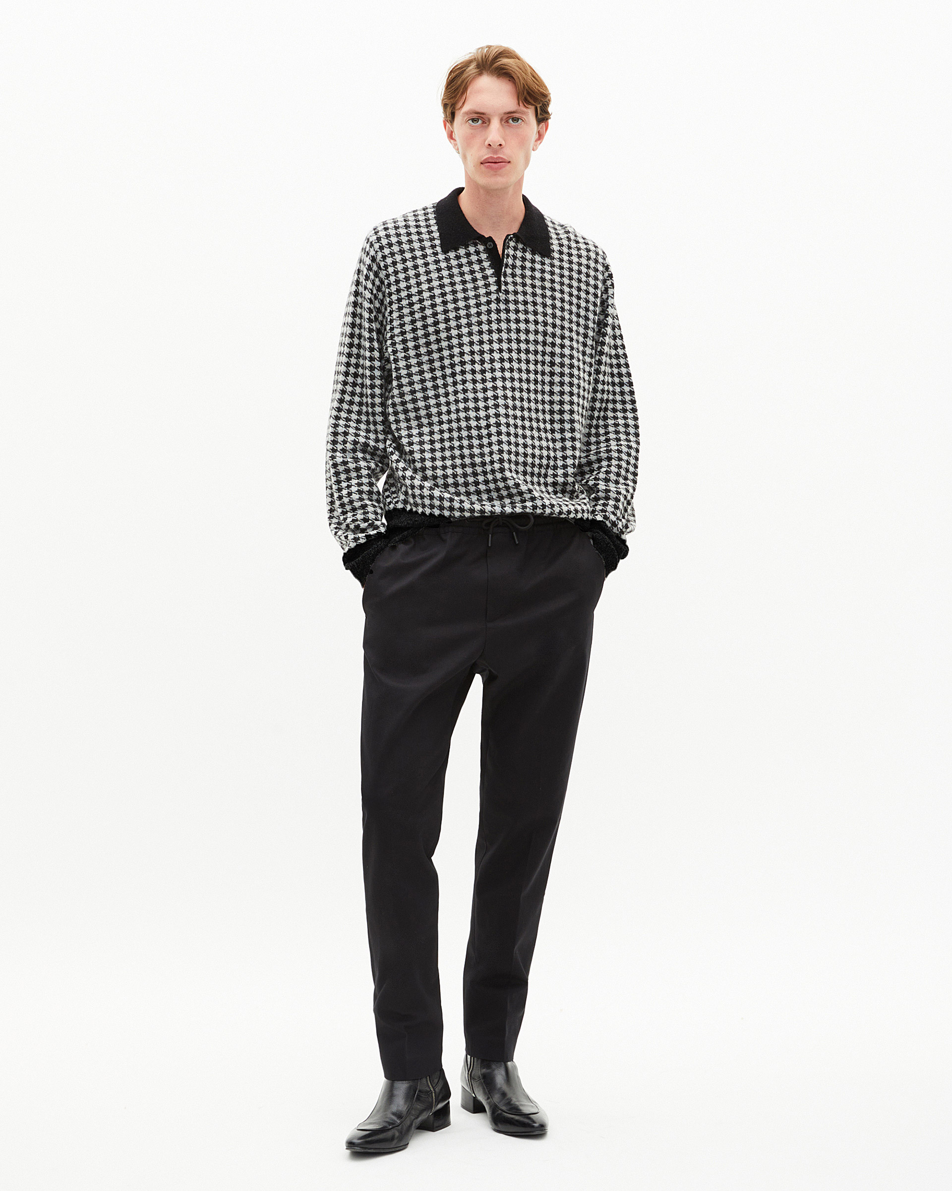 Black houndstooth sweater