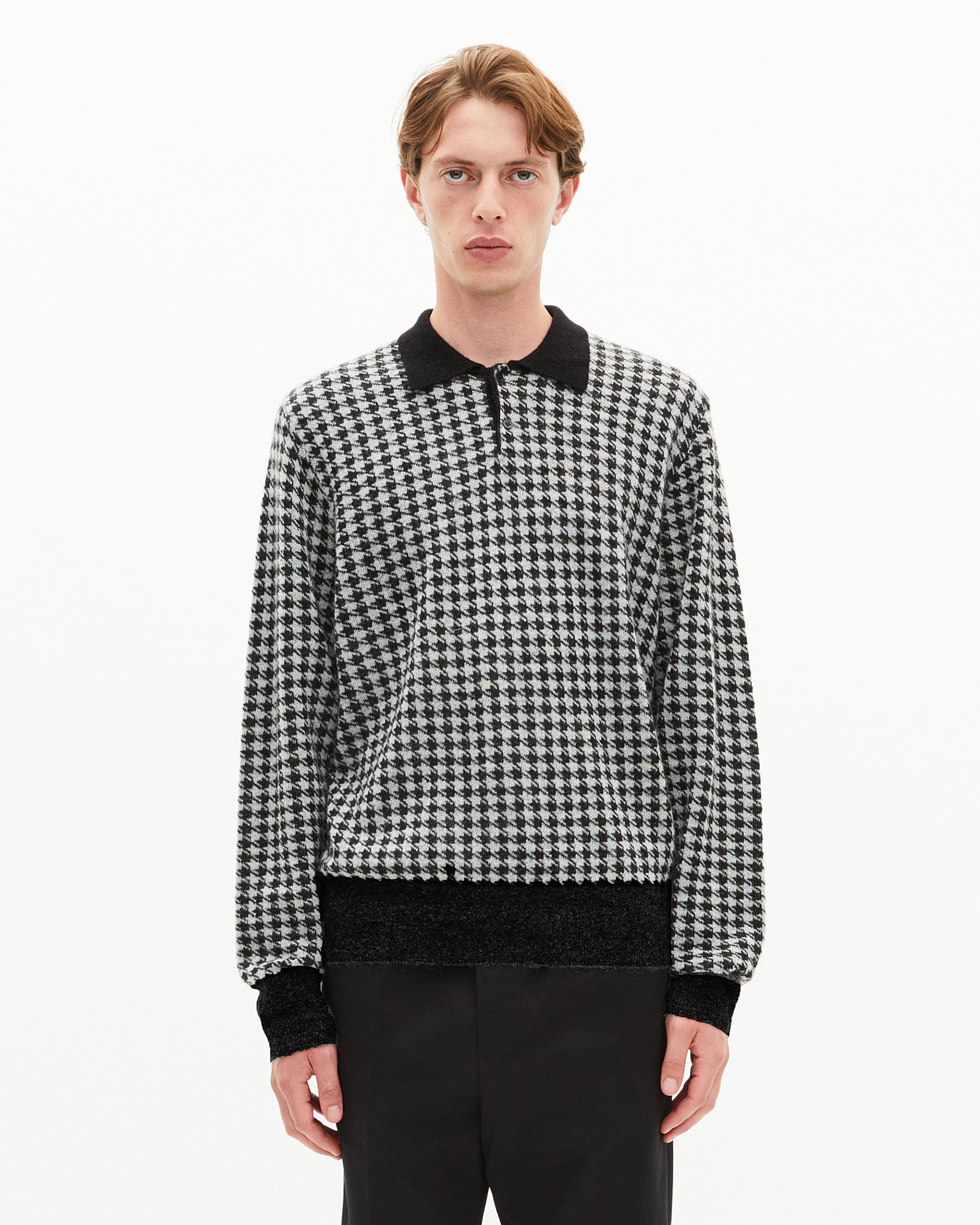 Black houndstooth sweater