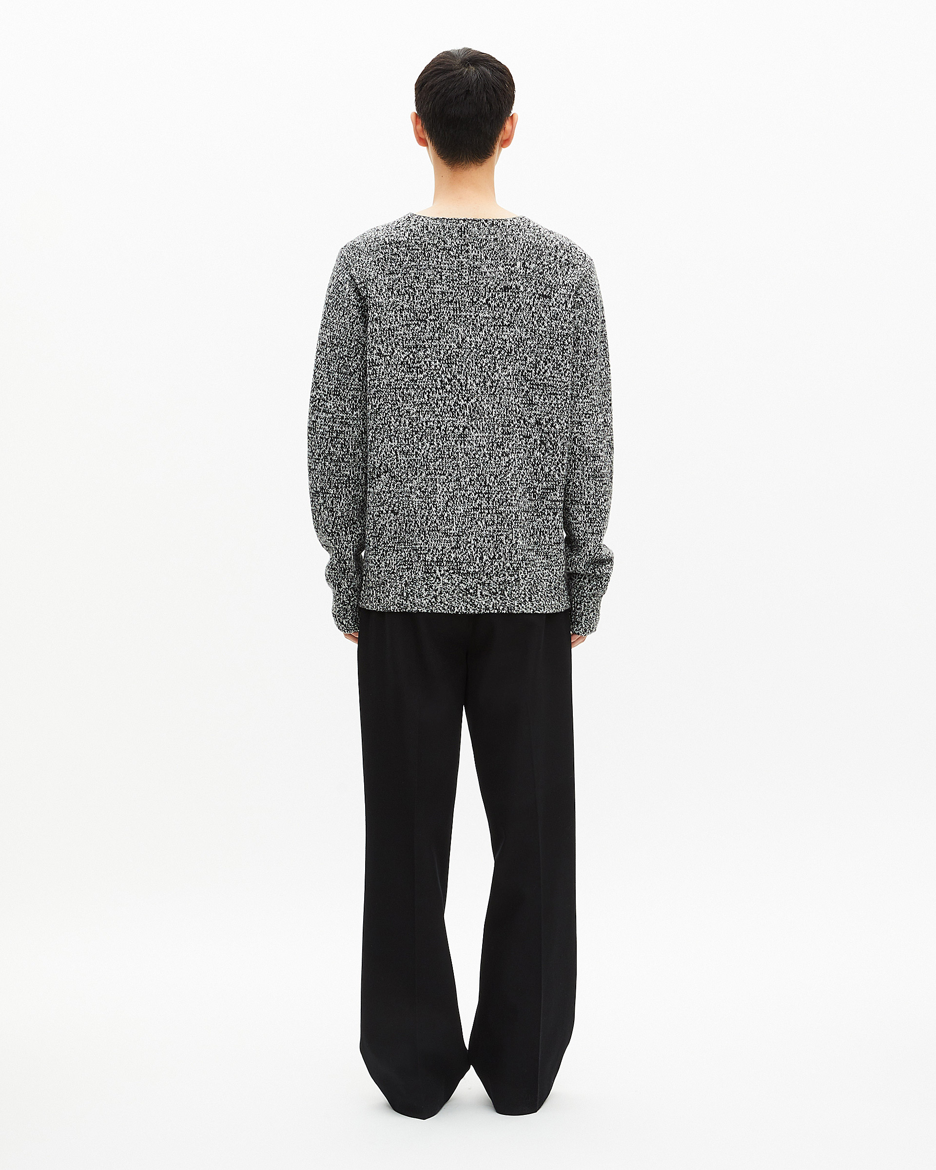 Black and white wool sweater