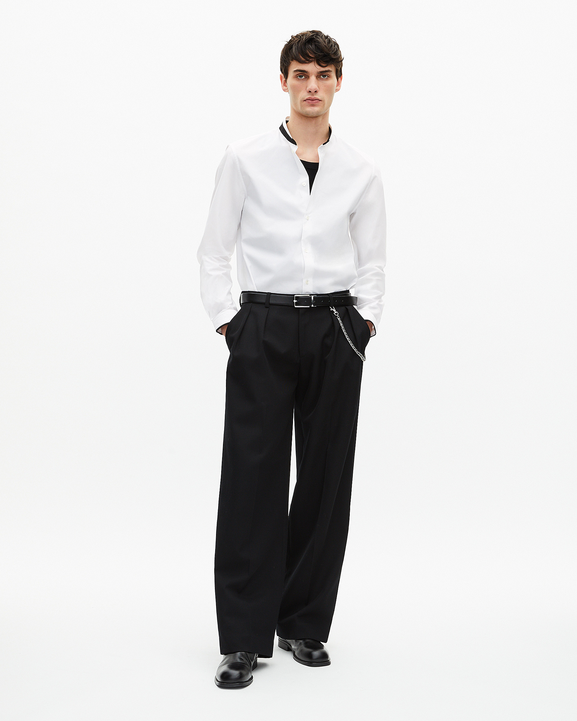 Reversible two-tone leather belt