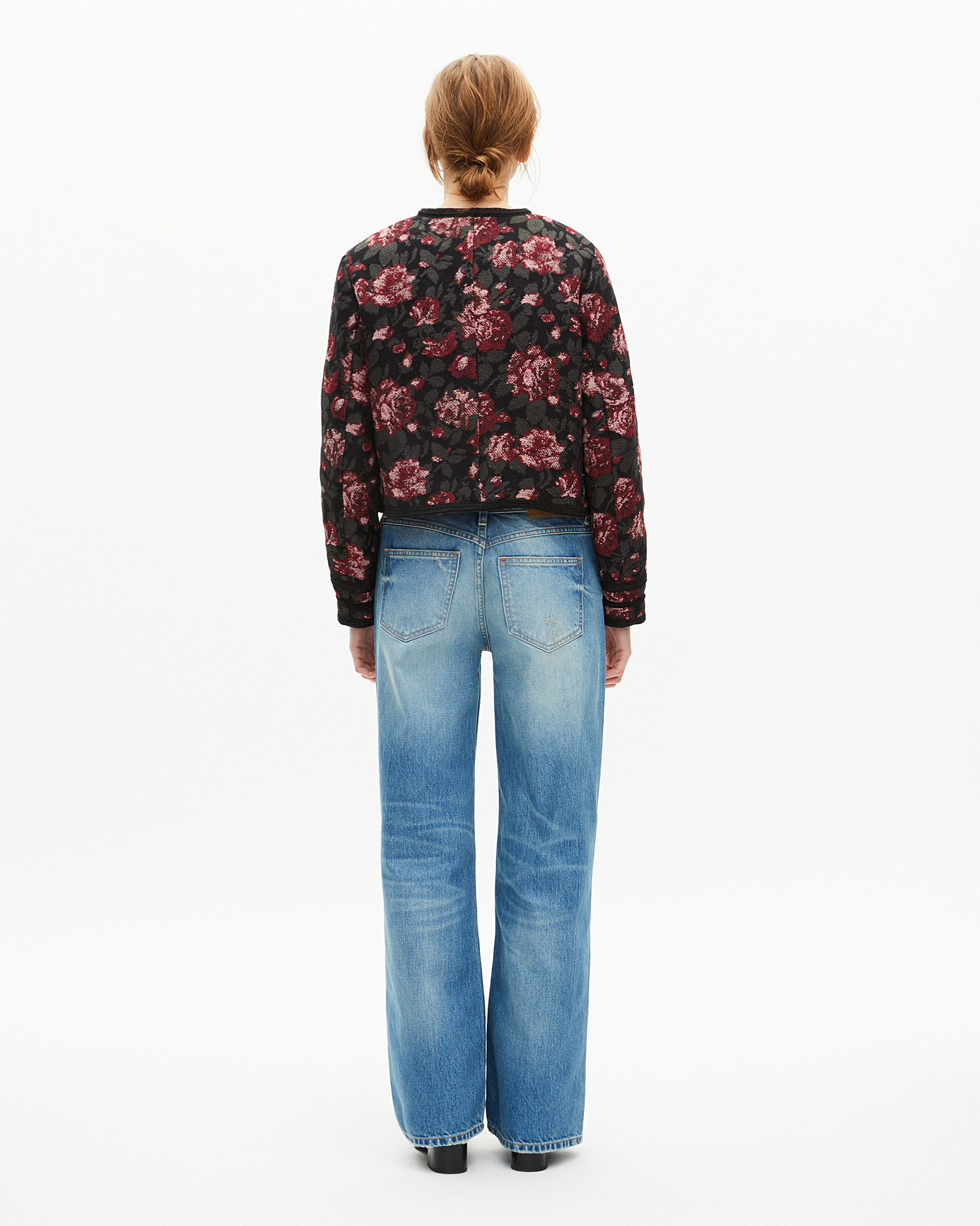 Burgundy pink jacquard jacket