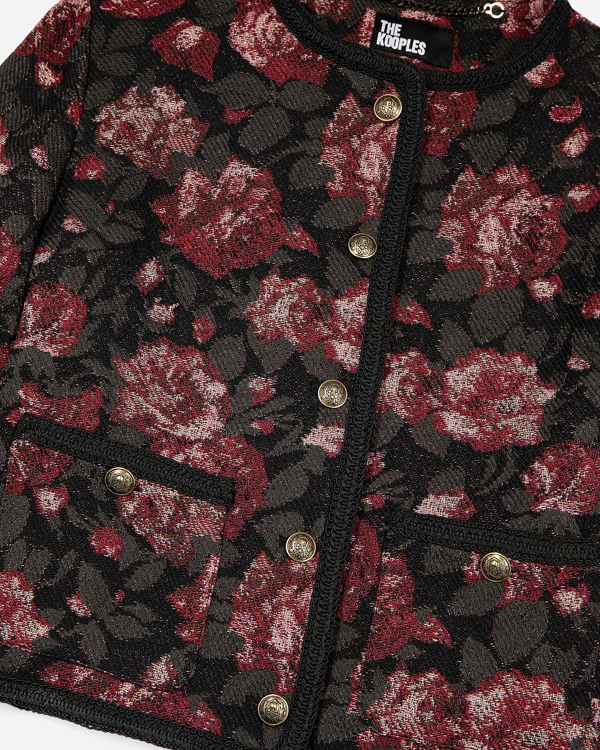 Burgundy pink jacquard jacket