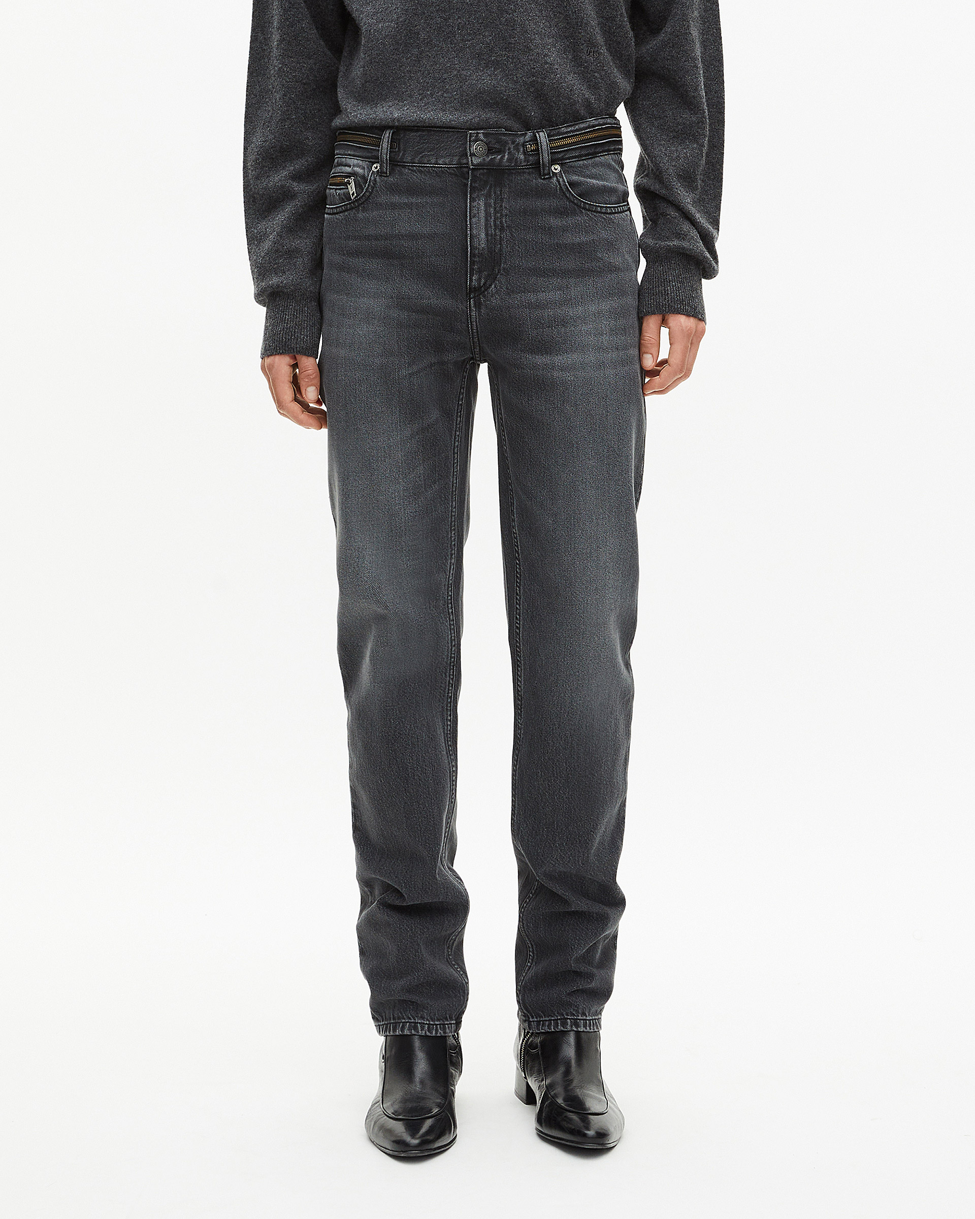 Black faded skinny jeans