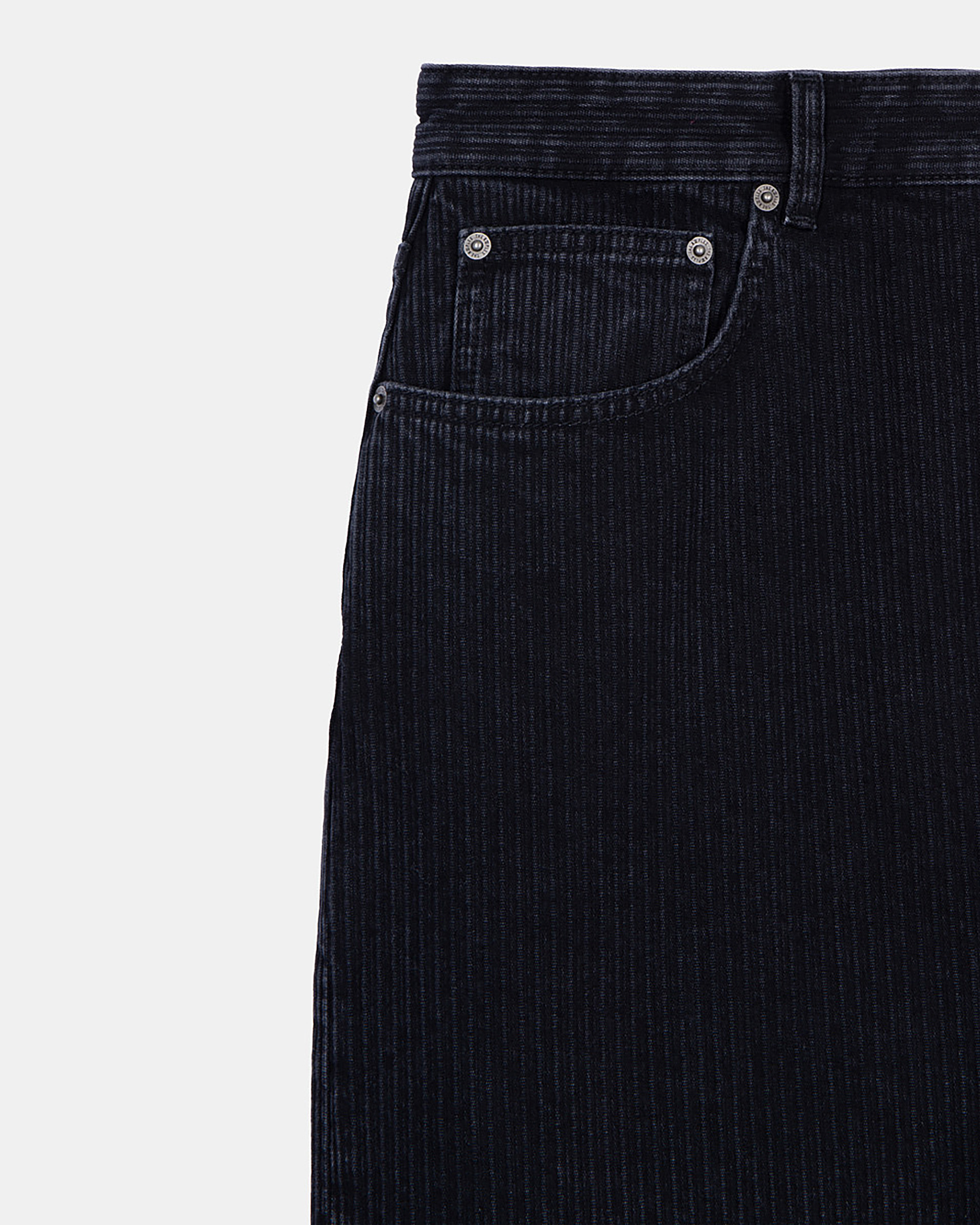Black ribbed-effect baggy jeans