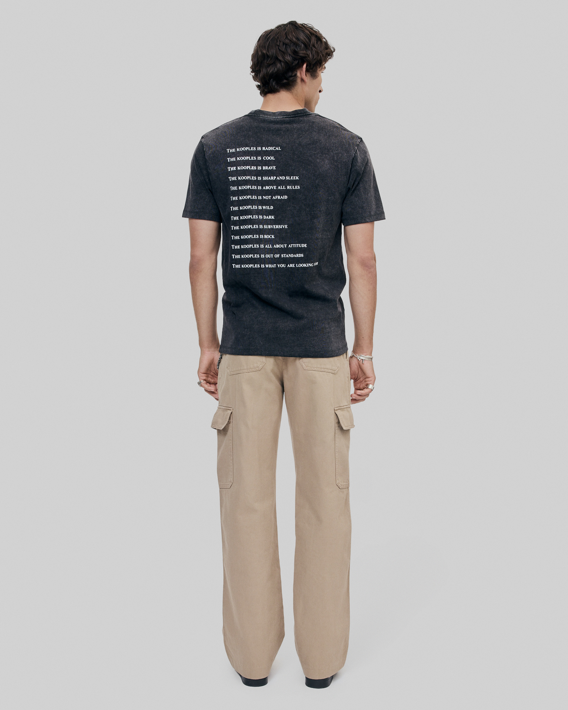 Black What Is denim patch t-shirt