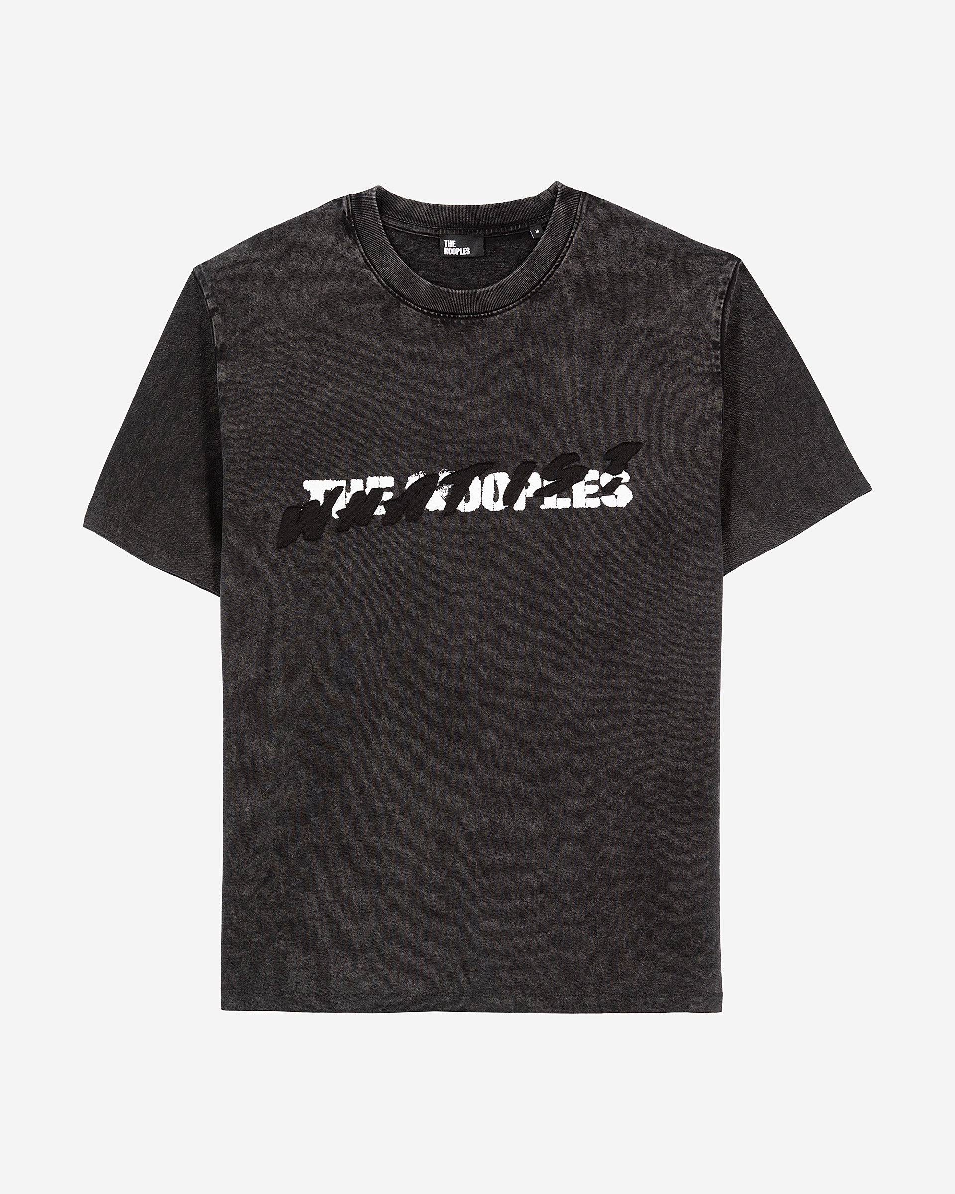Black What Is denim patch t-shirt