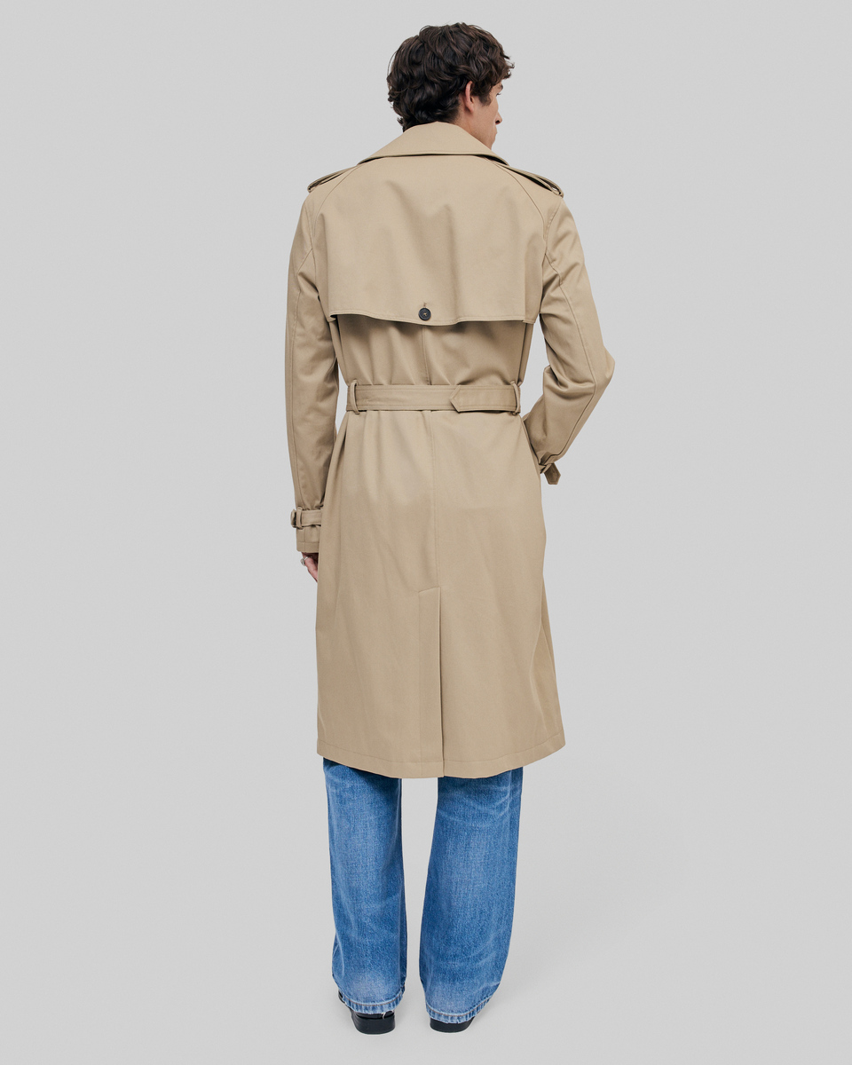 Beige wide-cut trench coat