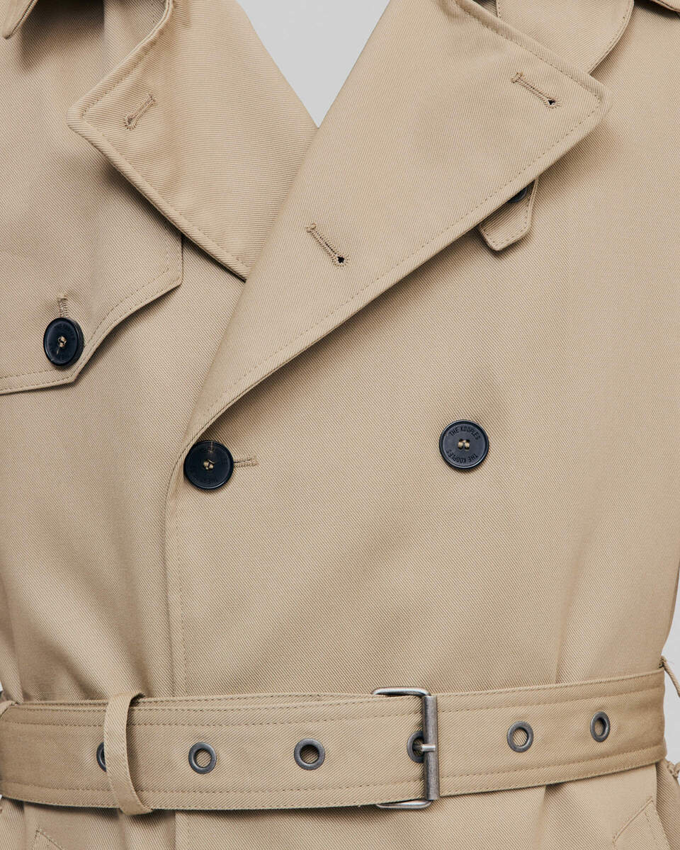 Beige wide-cut trench coat