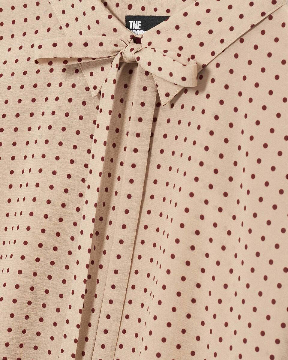 Shirt with beige polka-dot lavaliere