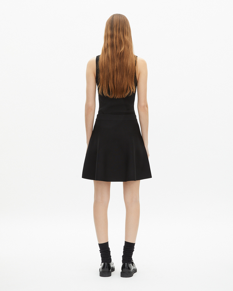 Short black mesh skirt