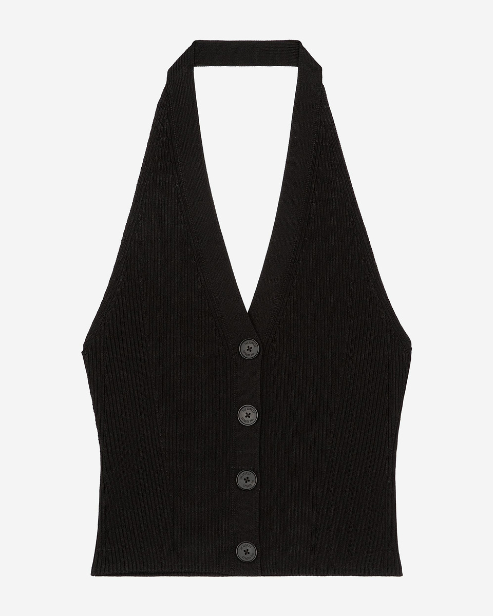 Black mesh top
