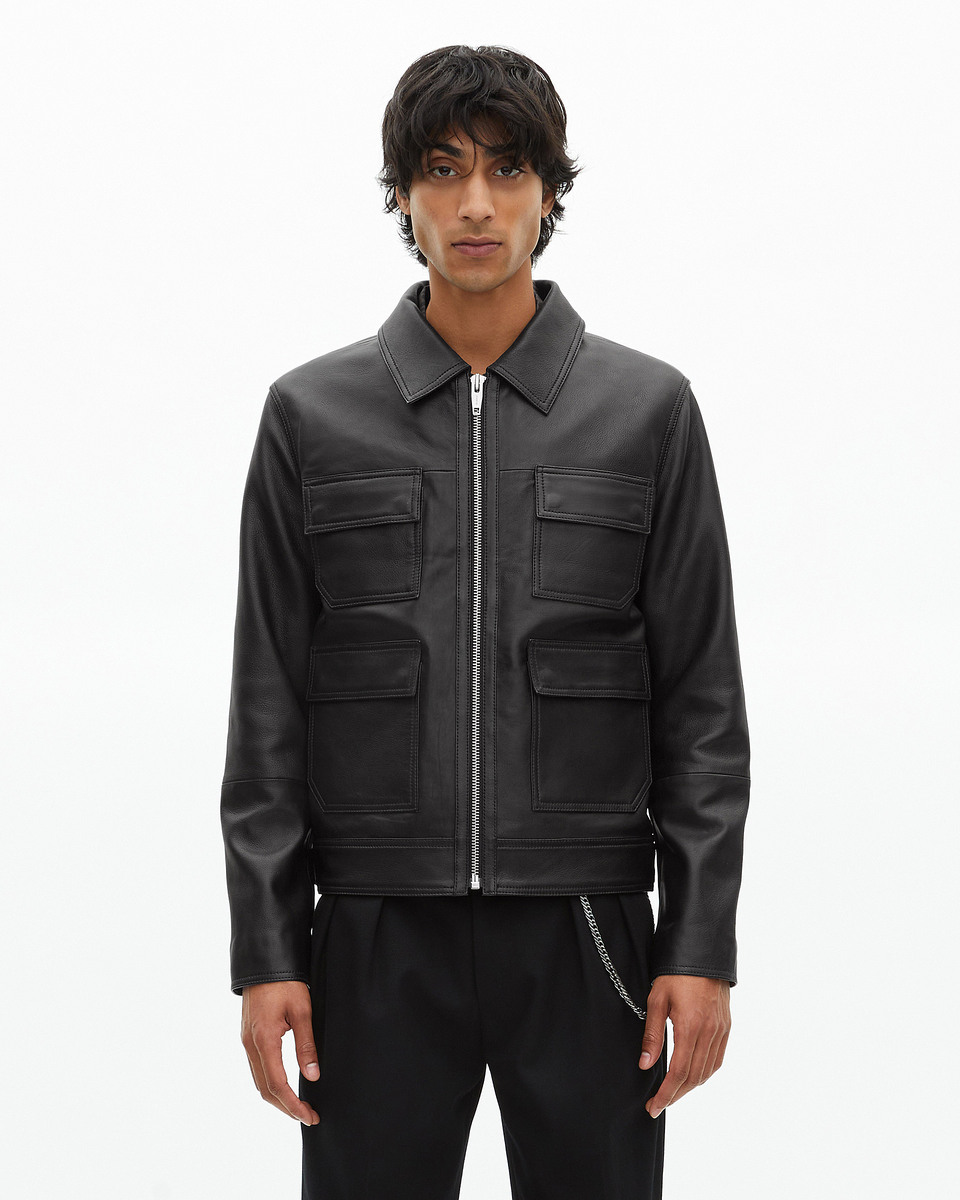Black leather jacket