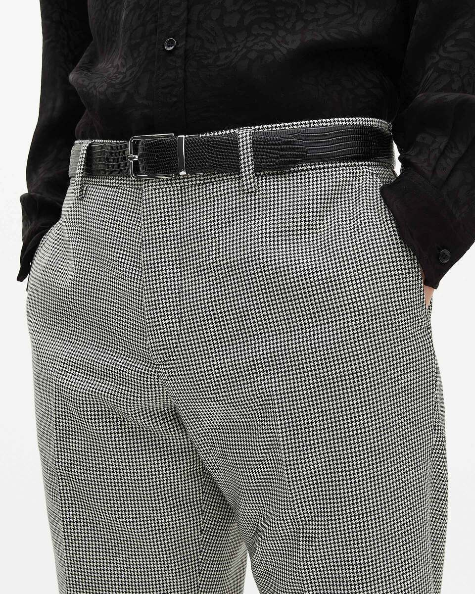 Reversible black leather belt
