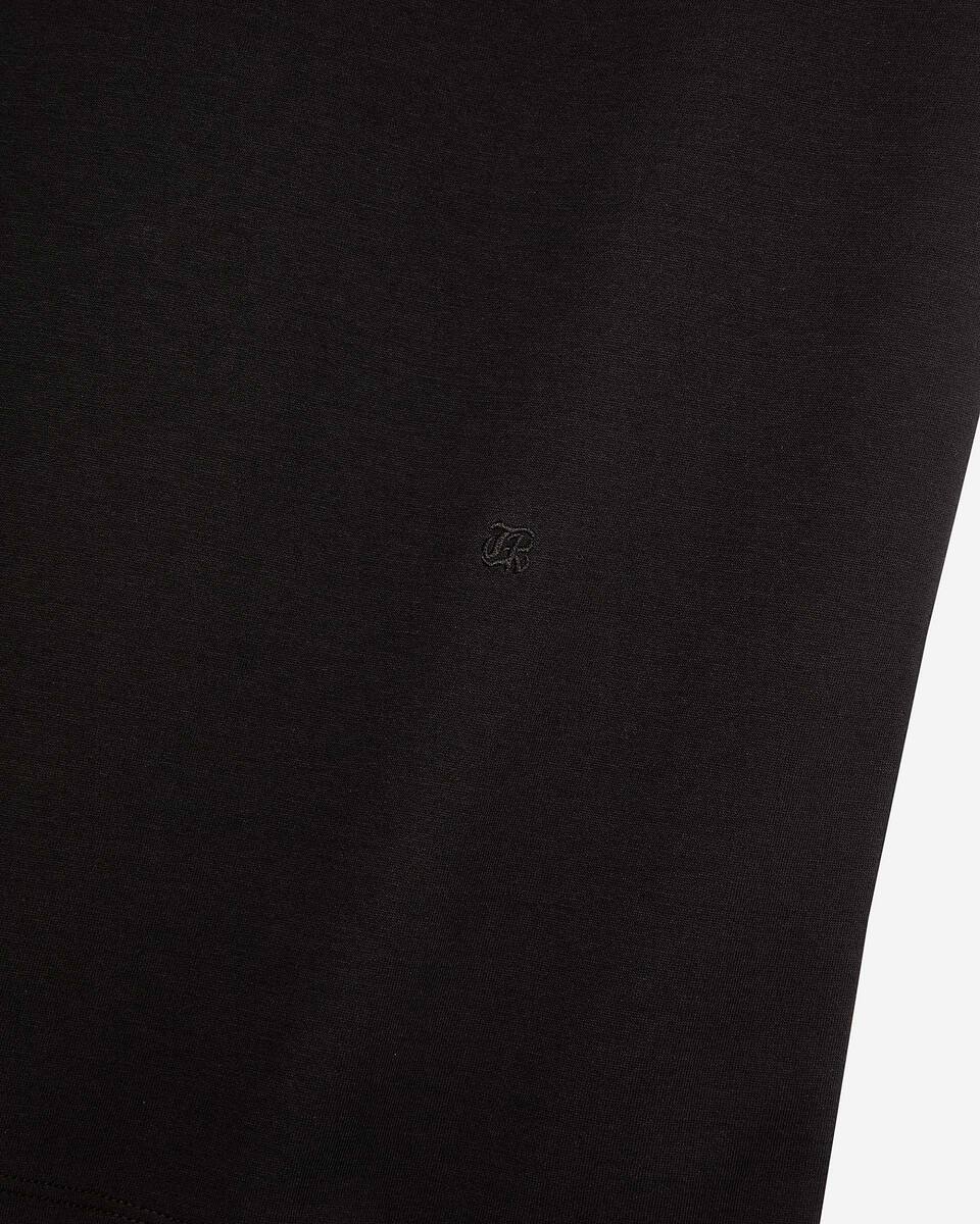 Mixed T-shirt, straight, plain black