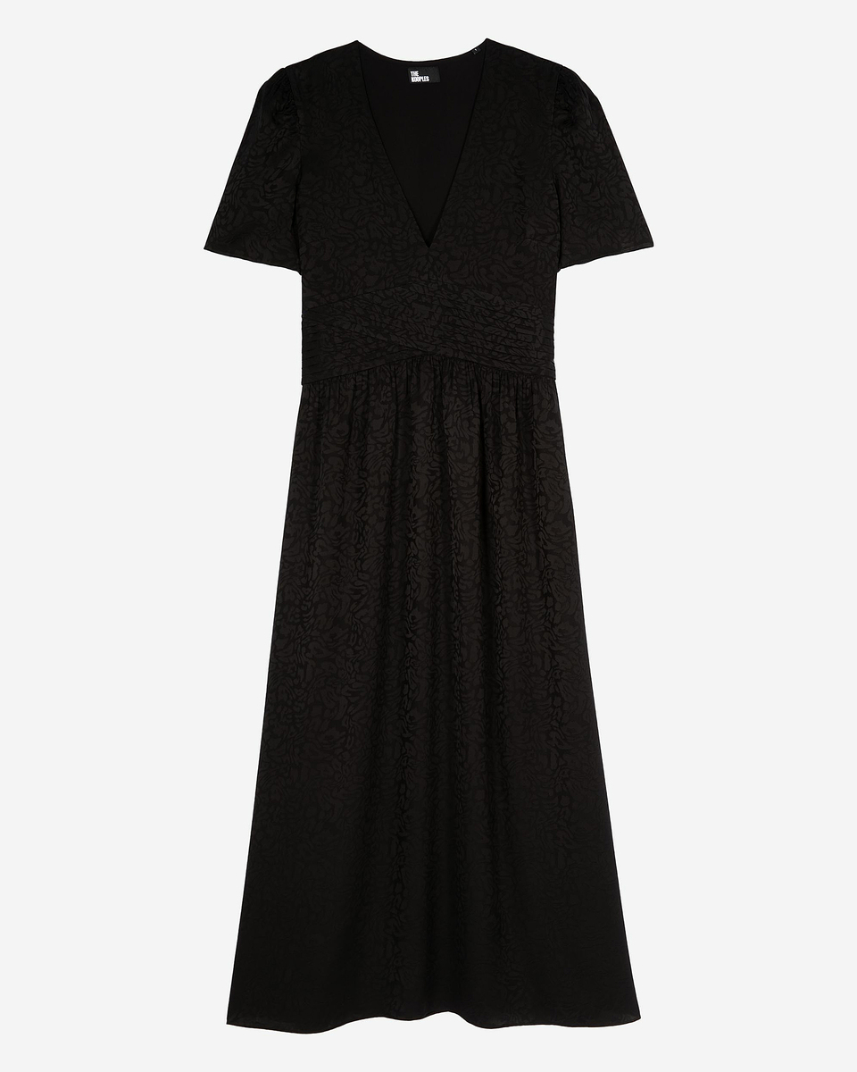 Black jacquard maxi dress
