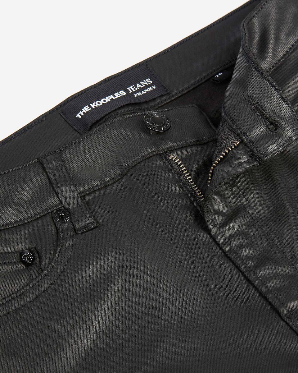 Black leather-effect slim jeans