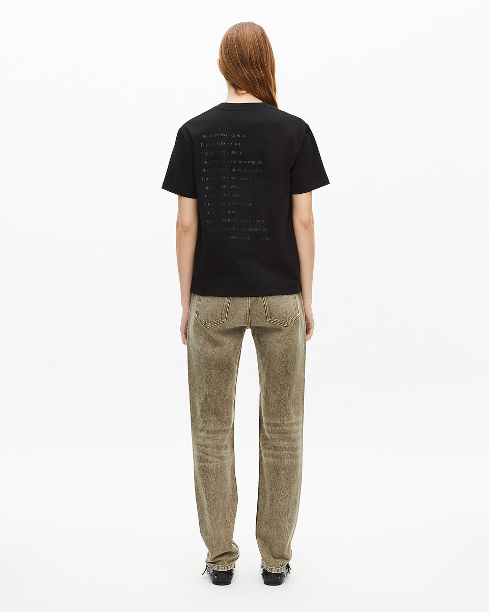 Black and Leopard-Print 'What Is' T-shirt