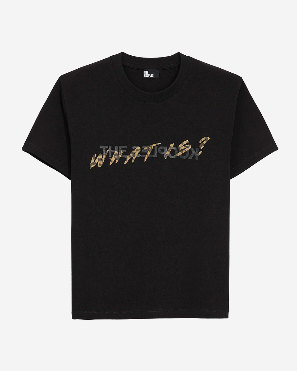 Black and Leopard-Print 'What Is' T-shirt