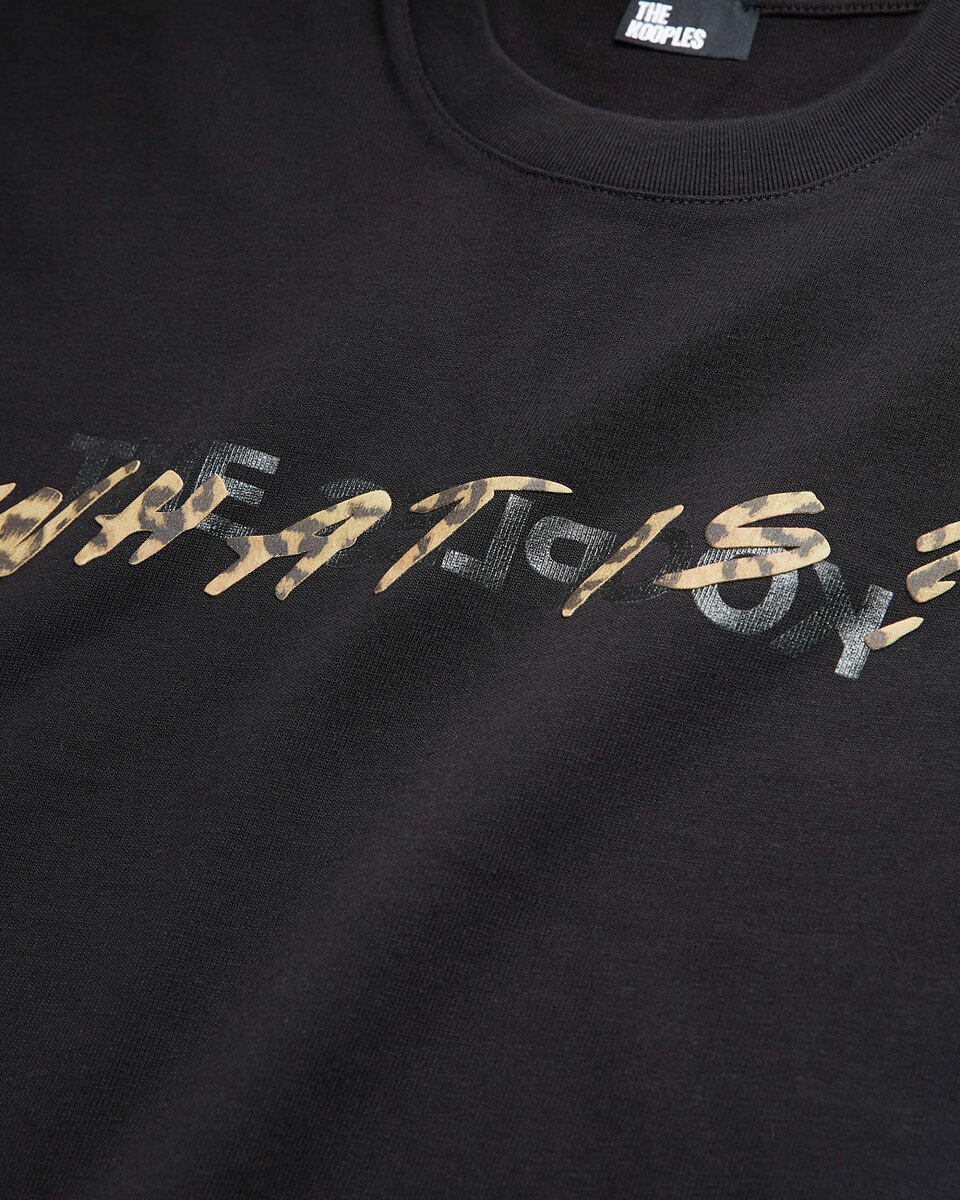 Black and Leopard-Print 'What Is' T-shirt