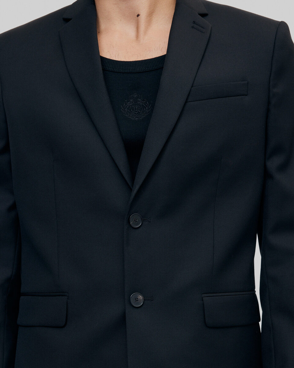 Black wool suit jacket tailored fit