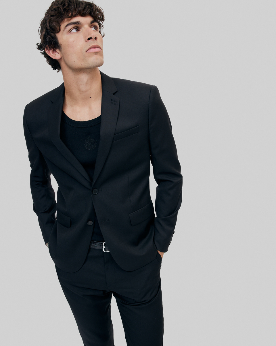 Black wool suit jacket tailored fit