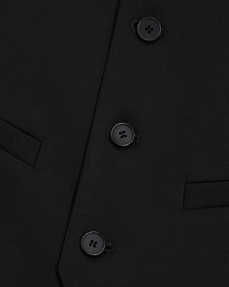 Black suit vest in wool tailored cut