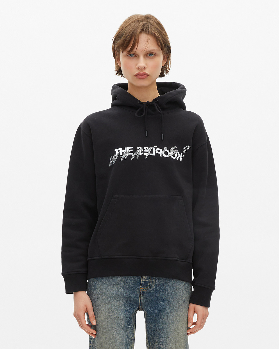 'What Is' Hoodie with Black Rhinestones