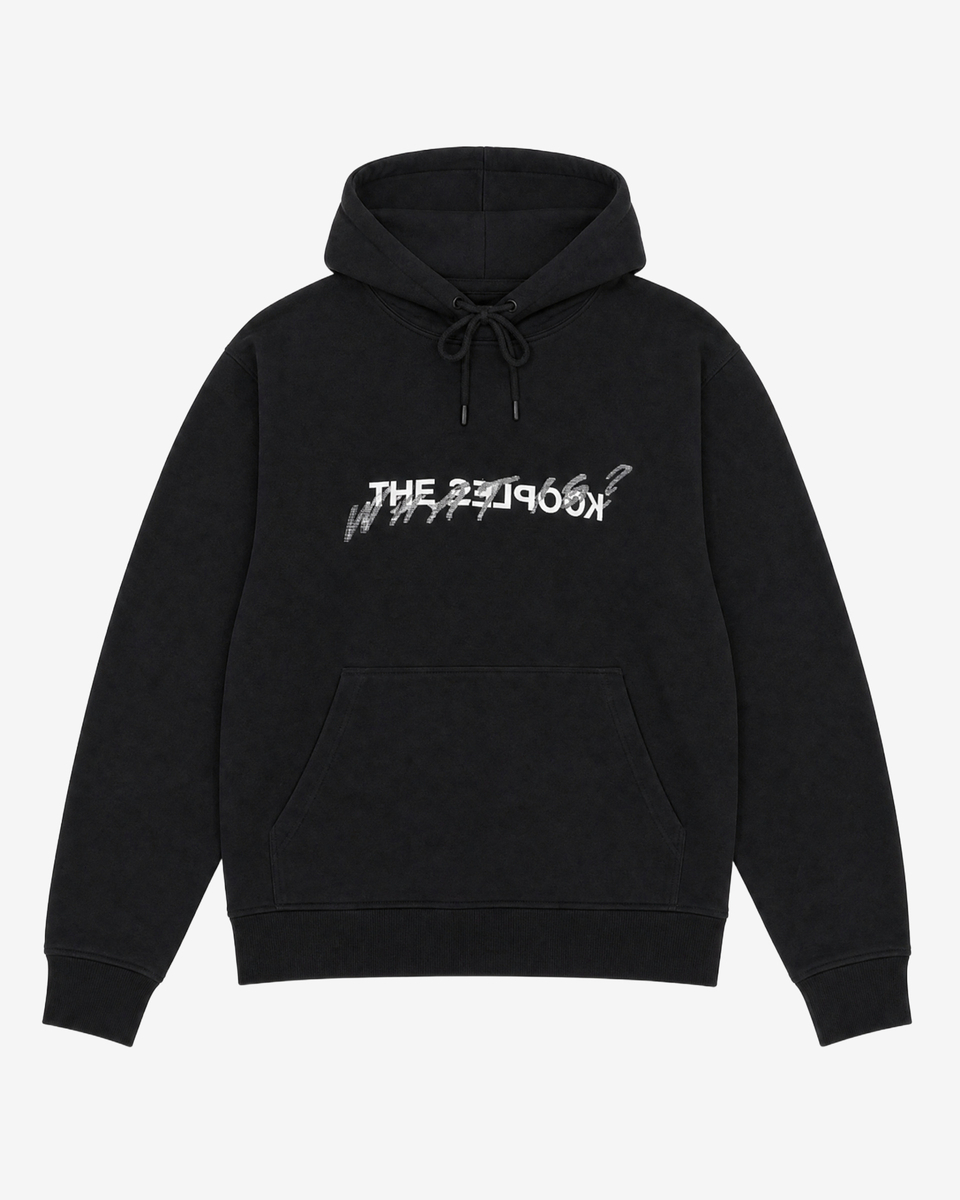 'What Is' Hoodie with Black Rhinestones