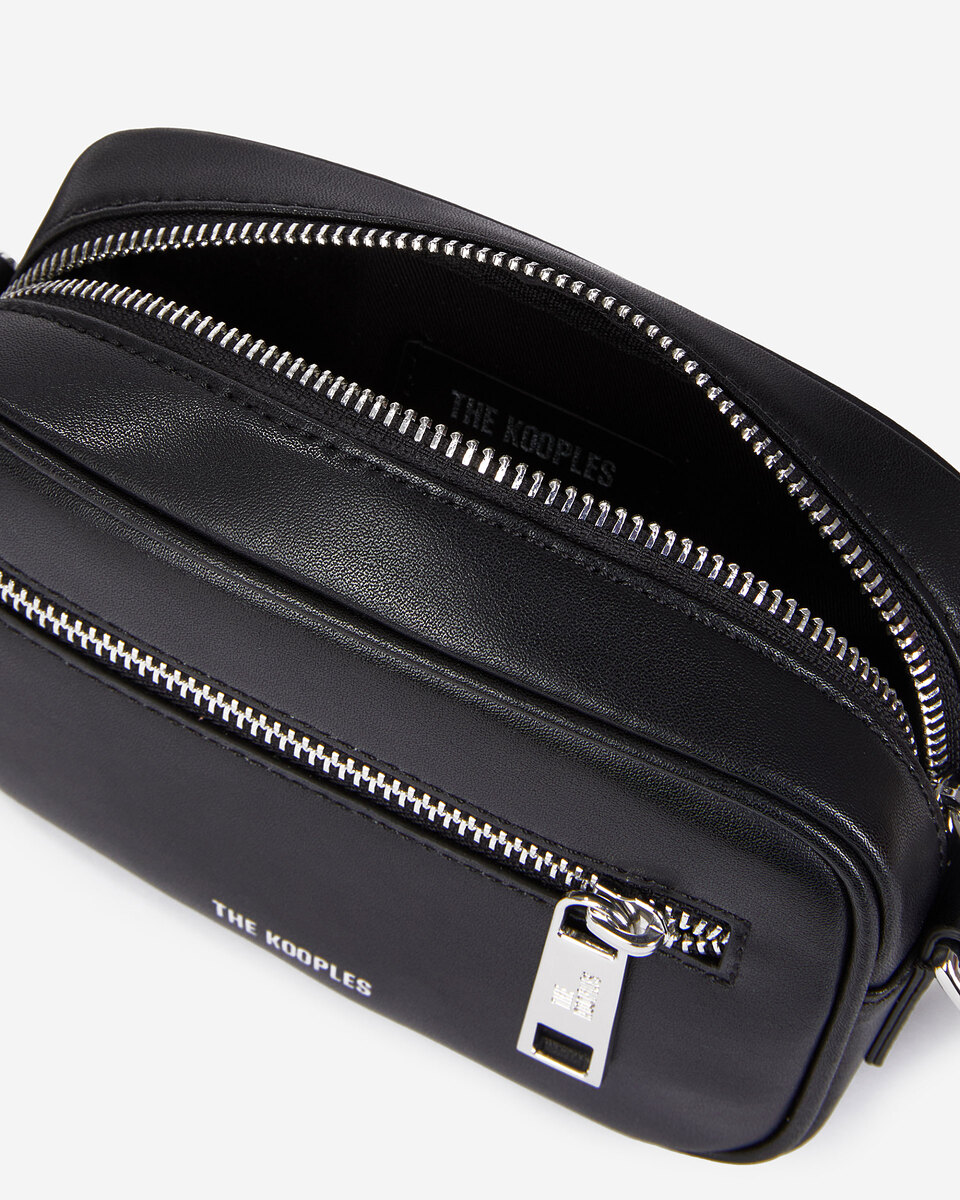 Small black leather messenger bag