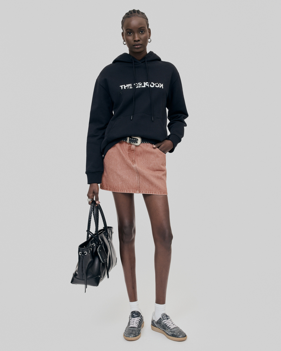 'What Is' Hoodie with Black Rhinestones