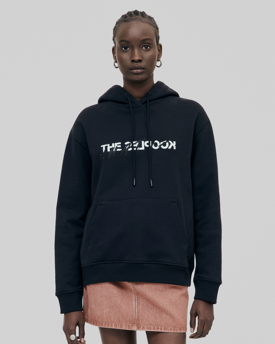 'What Is' Hoodie with Black Rhinestones